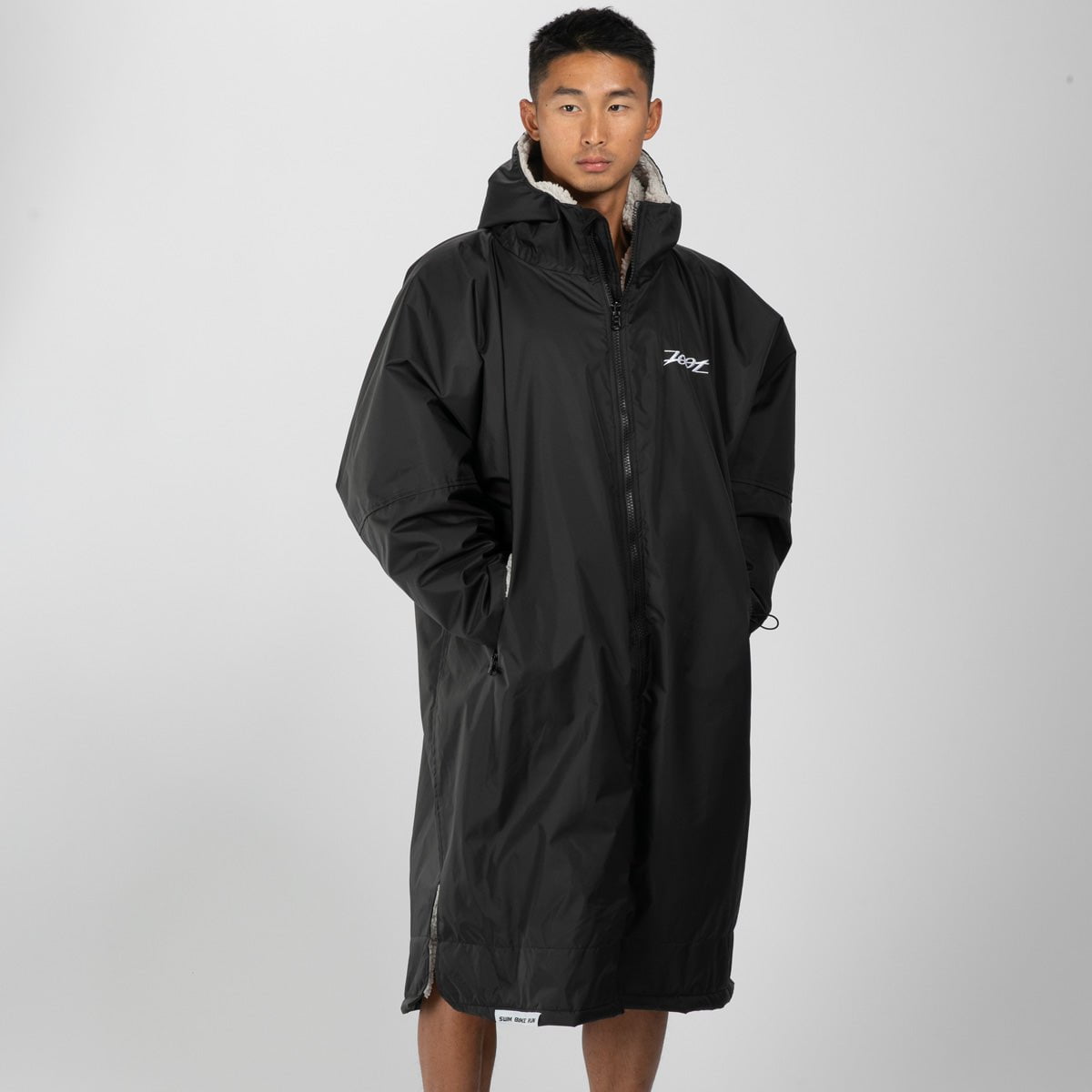 Unisex Ultra Swim Parka - Waterproof & Quick-Dry Swim Jacket for Men & Women (Black) | Perfect for Swimming, Surfing & Beach Activities
