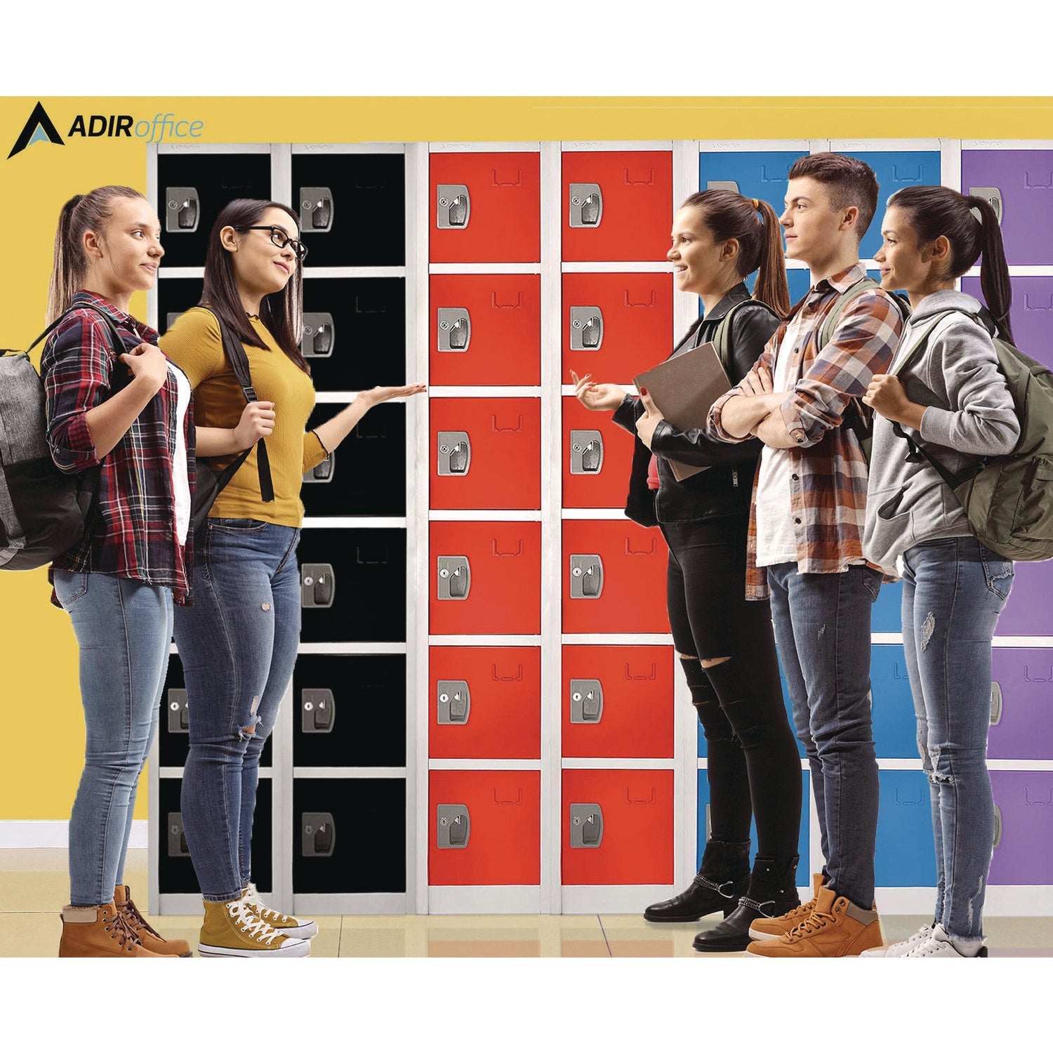 Steel Storage Locker with 6 Compartments - 12 x 12 x 72 Inches, Red - Heavy Duty Metal Locker for Office, School, Gym & Warehouse Organization