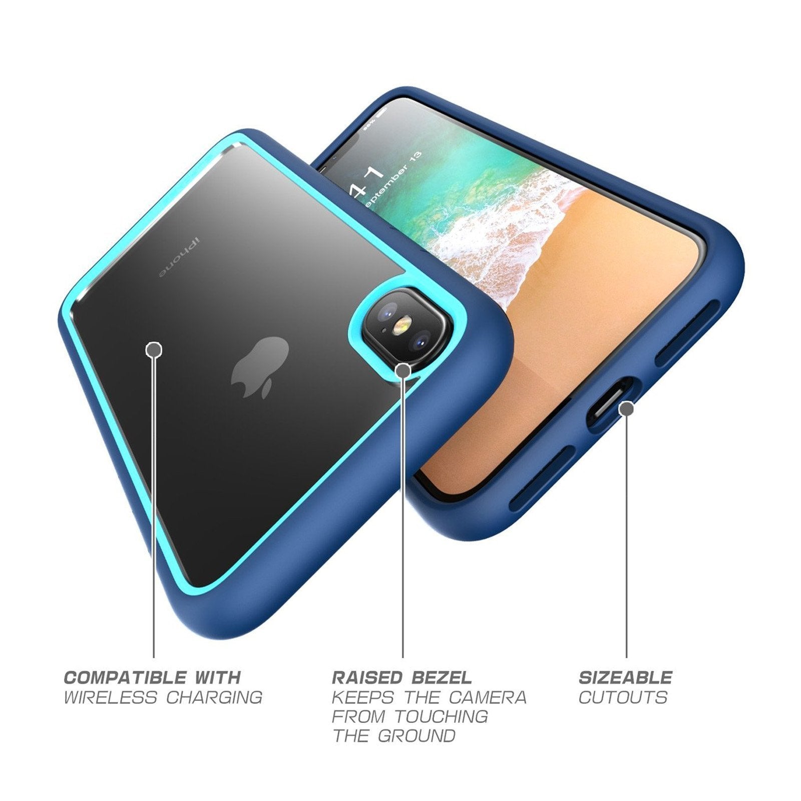 iPhone XS Max Case - Unicorn Beetle Style Slim Clear Protective Cover in Blue | Shockproof & Scratch Resistant for Everyday Use & Outdoor Activities