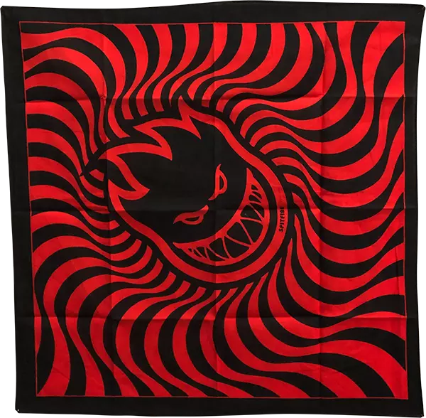 Spitfire Bandana - Black with Red Print Skull Design - Stylish & Durable for Motorcycle Riding, Outdoor Adventures & Fashion Accessories