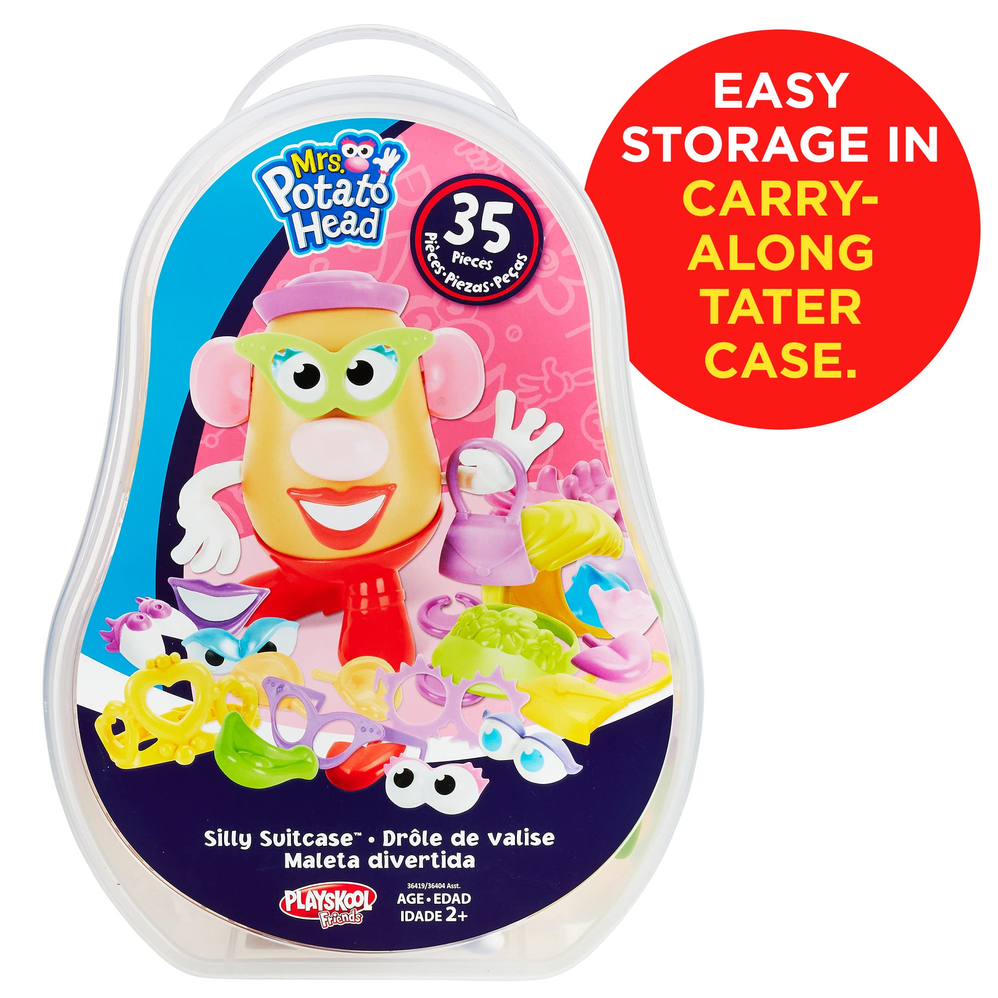 Mrs. Potato Head Silly Suitcase Parts & Pieces - Fun Toddler Toy for Kids 3+ | Amazon Exclusive | Pretend Play & Travel Companion for Preschoolers