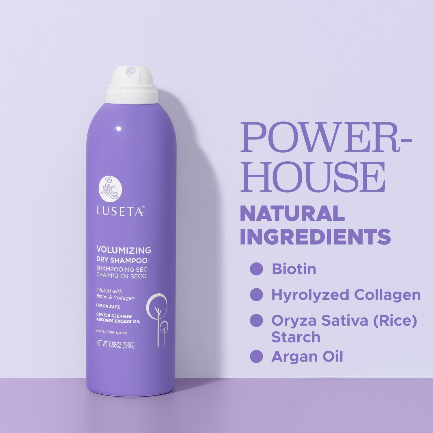 **Luseta Biotin Dry Shampoo for Women & Men – Volumizing & Oil Absorbing Spray for Oily Hair – 6.98oz | Refreshing Hair Care for Fuller, Cleaner Hair – Perfect for Travel, Gym & Busy Lifestyles**