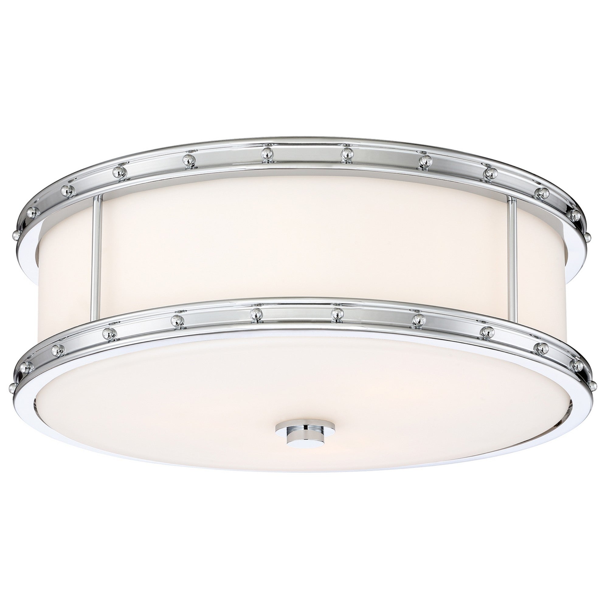 16 Inch LED Flush Mount Ceiling Light - Chrome Finish for Kitchen, Bathroom, Hallway & Bedroom Lighting