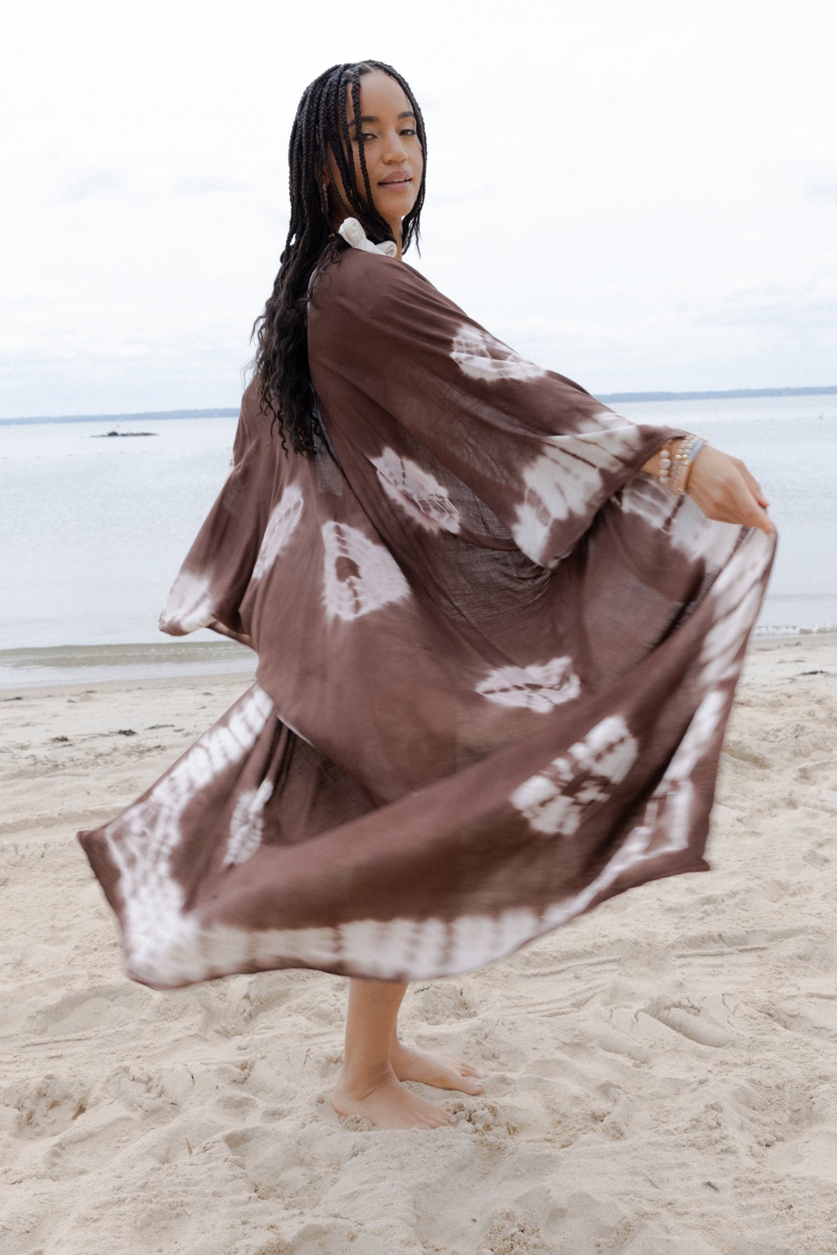 Boho Tie Dye Maxi Kimono Robe - Flowy Long Sleeve Cover Up for Women - Perfect for Beach, Festival, and Summer Outfits