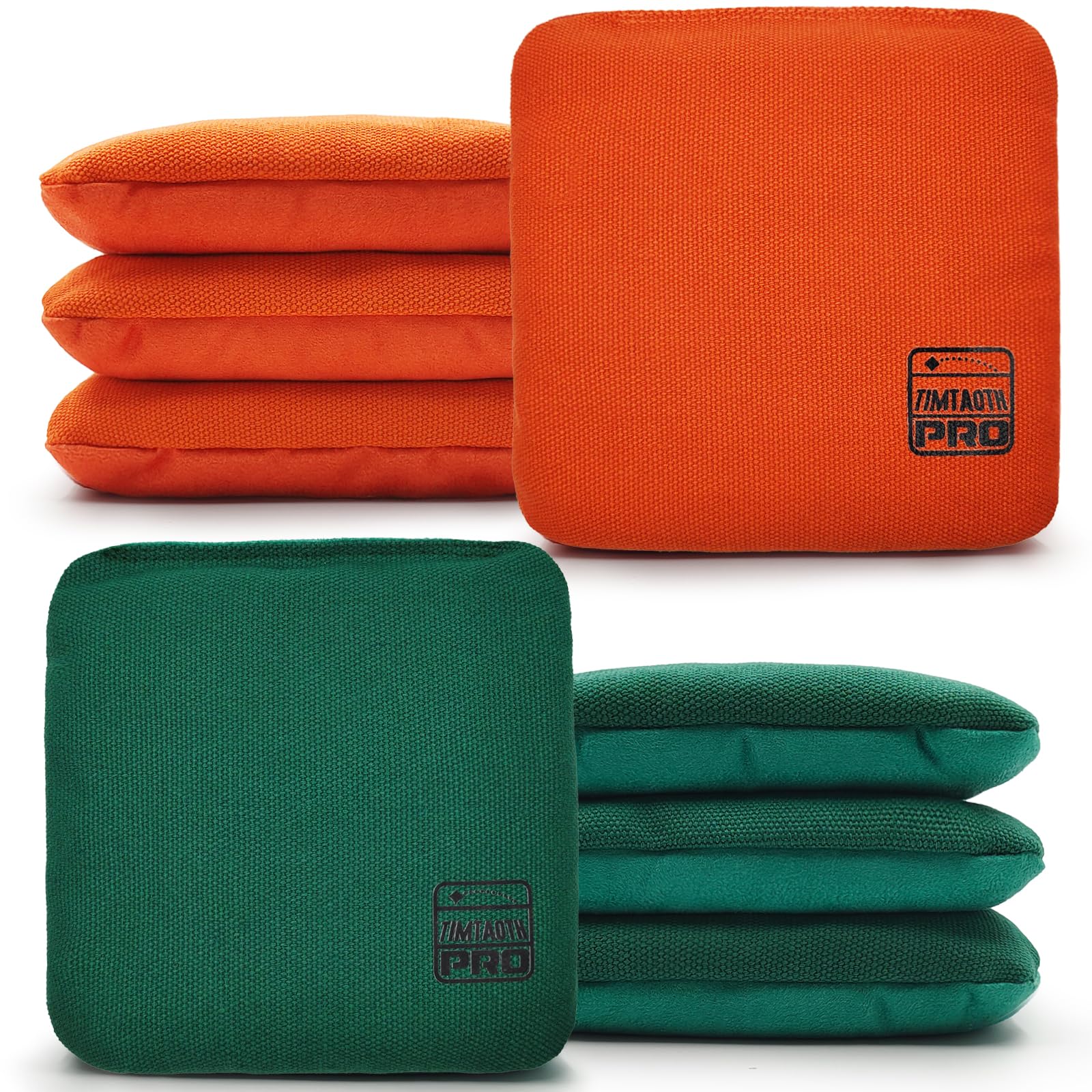 Dual-Sided Professional Cornhole Bags Set of 8 - Regulation Size Cornhole Bean Bags with Slick & Stick Sides for Outdoor Games, Tailgating, and Backyard Fun