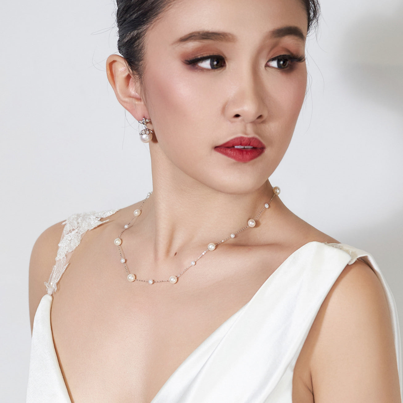 18K Solid Gold Freshwater Pearl Necklace for Women - Elegant Bridal Jewelry Gift, Wedding, Anniversary & Special Occasions