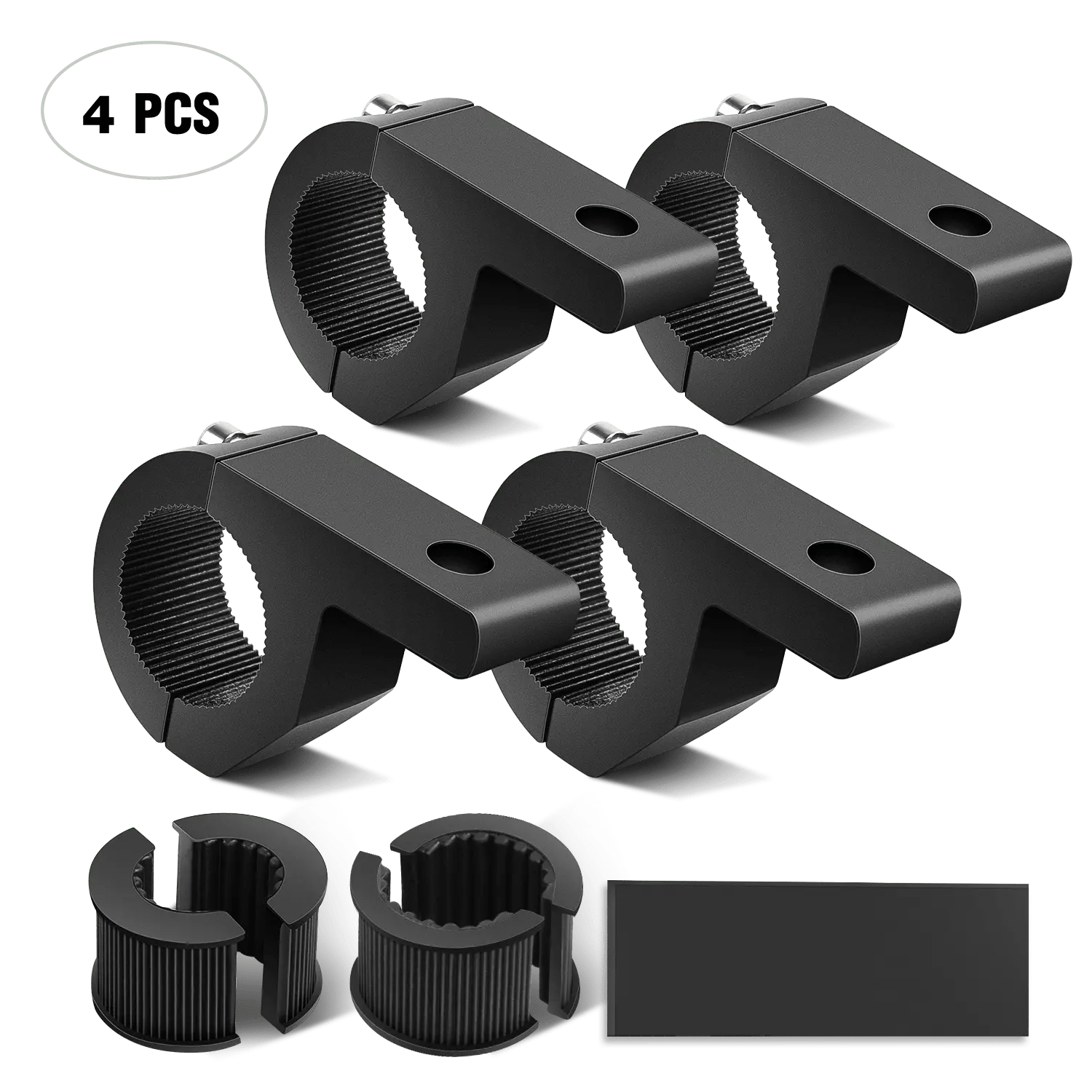 Horizontal Bar Clamp Mount Bracket Kit - 0.75in 0.875in 1.125in Universal Fit (2 Pairs) - Perfect for Bike Racks, Roof Racks & Cargo Carriers - Heavy Duty Aluminum Construction