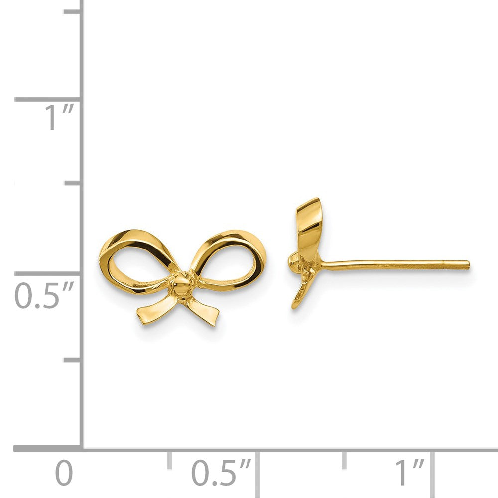 Gold Bow Post Earrings for Women - Elegant H1051 Stud Earrings for Daily Wear, Parties & Gift Giving