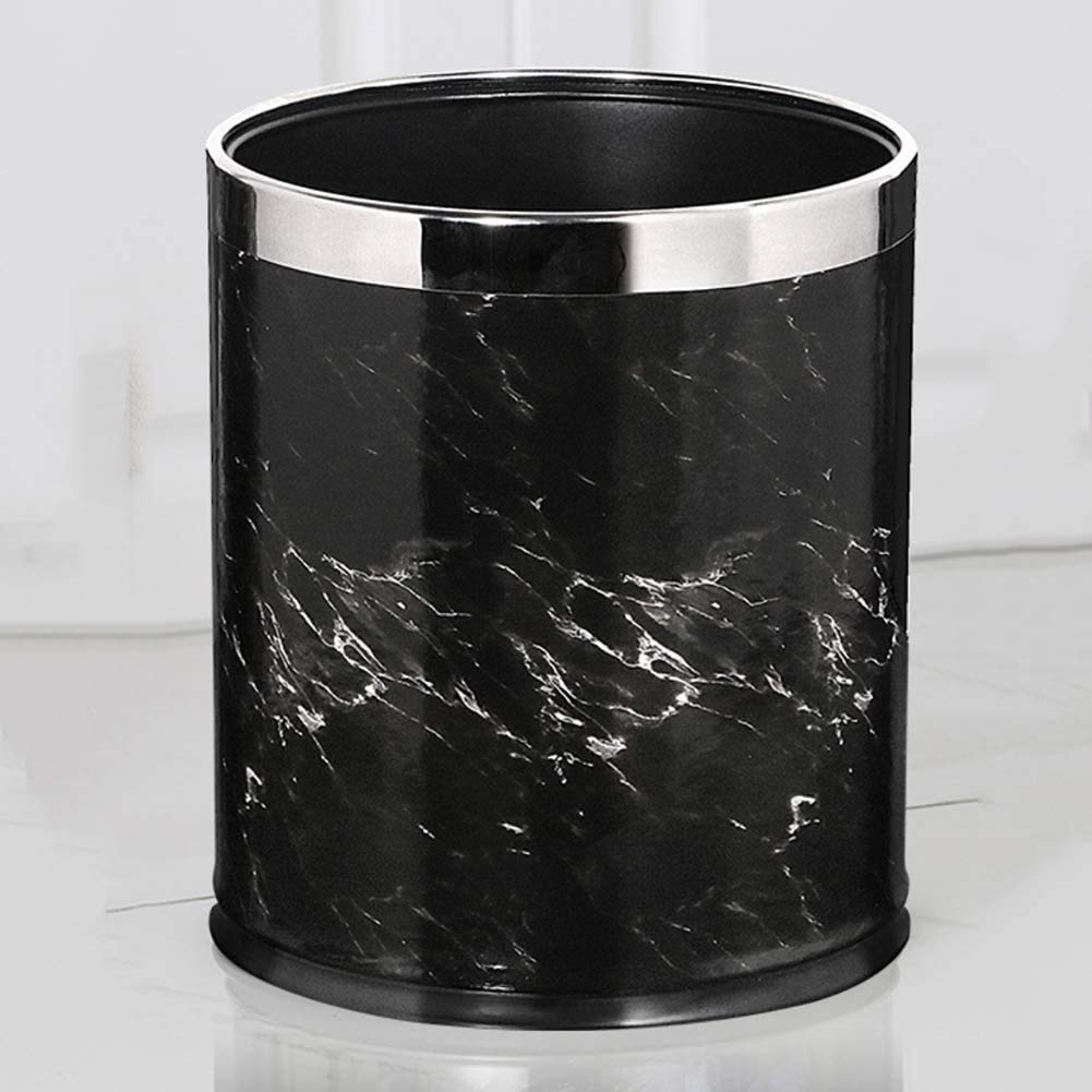 MJMJ Double Layer Open Top Trash Can - 10L Round Waste Basket for Kitchen, Bedroom, Office & Commercial Use - 22.5x26.5cm (9x10inch) - Perfect for Recycling, Food Waste & Daily Trash Disposal