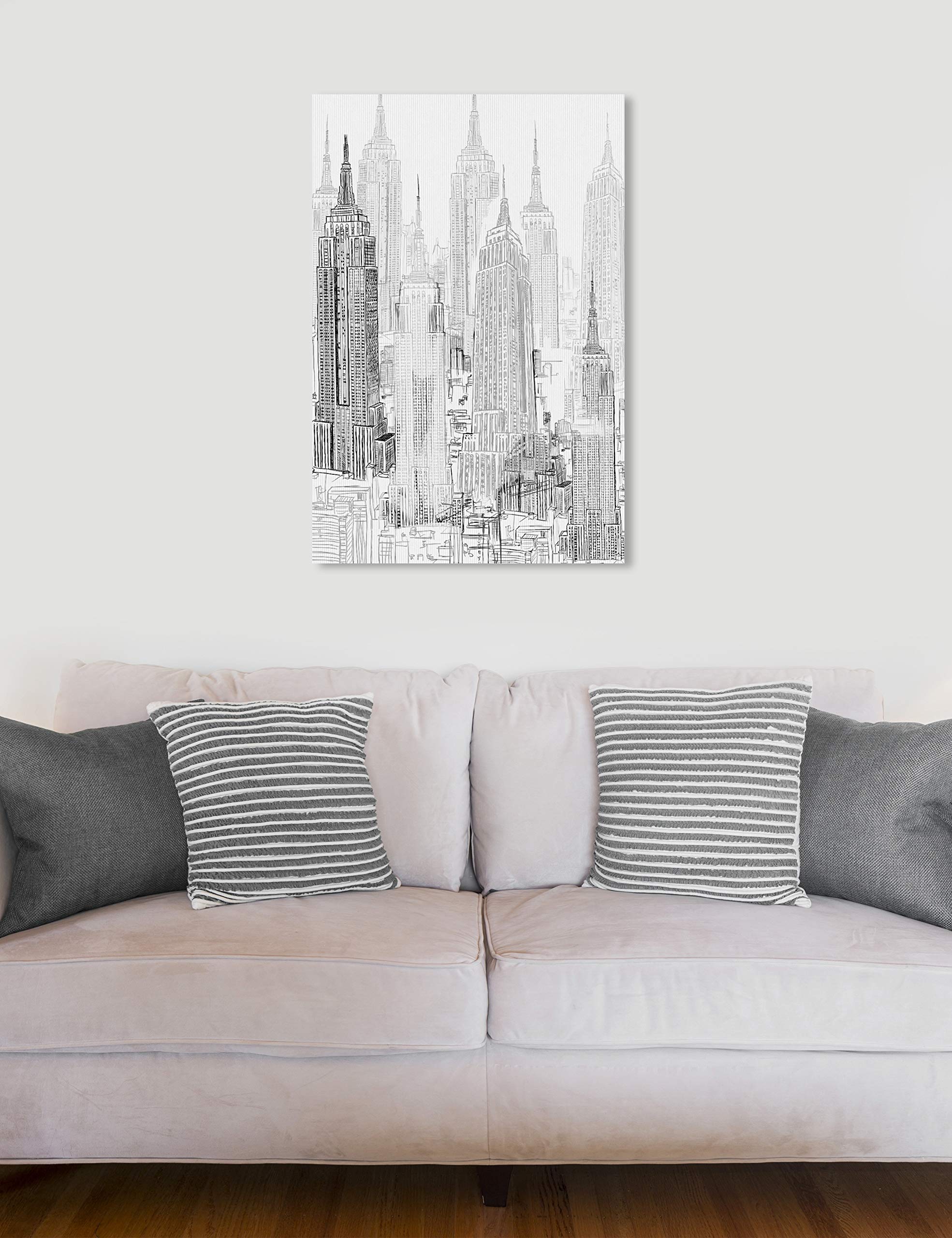 City Skyline Wall Art Canvas Prints - Modern Urban Buildings & Skylines Decor for Home & Office