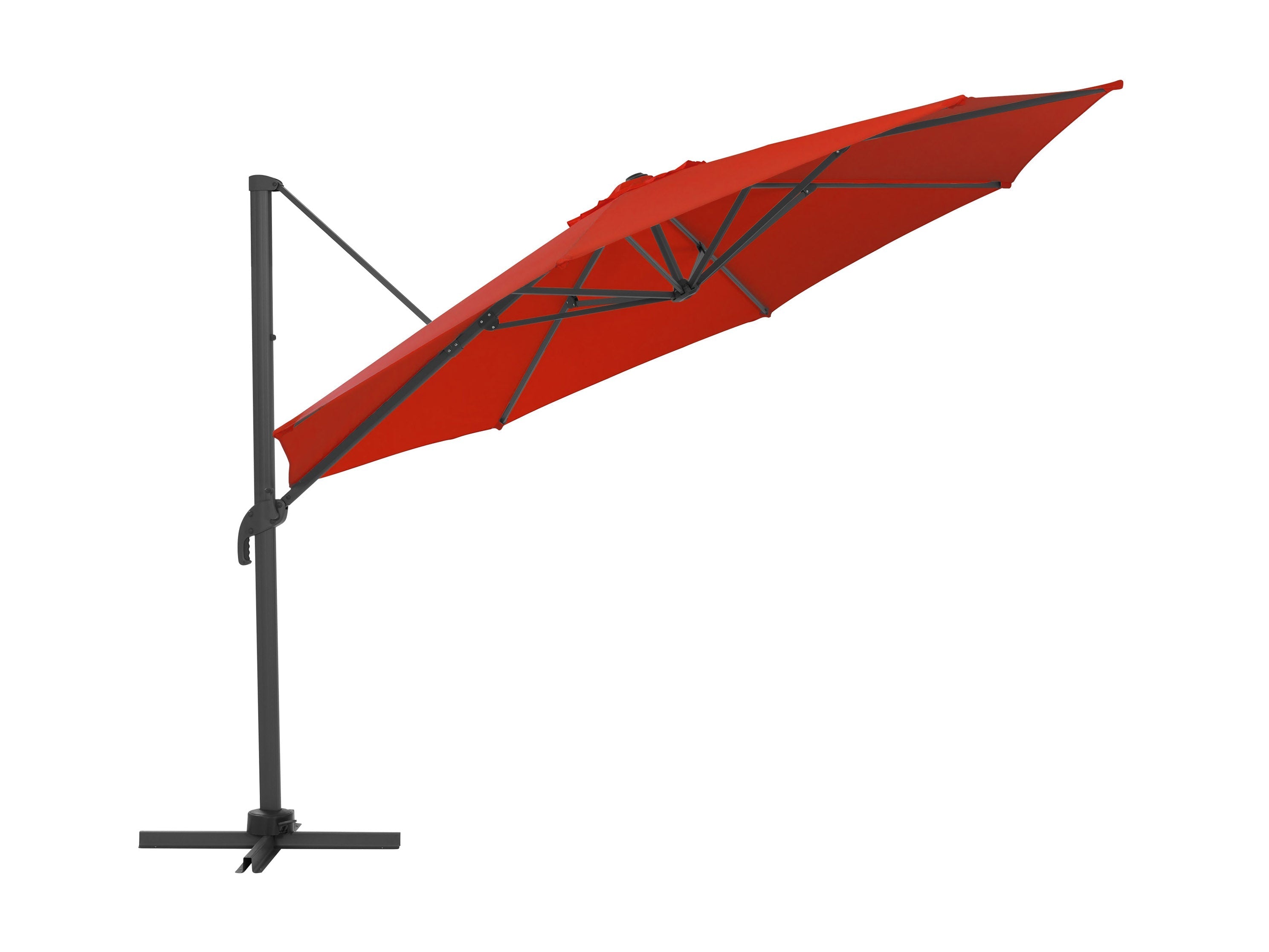 11.5ft Deluxe Offset Patio Umbrella in Crimson Red - Perfect for Poolside, Backyard, and Outdoor Dining Areas