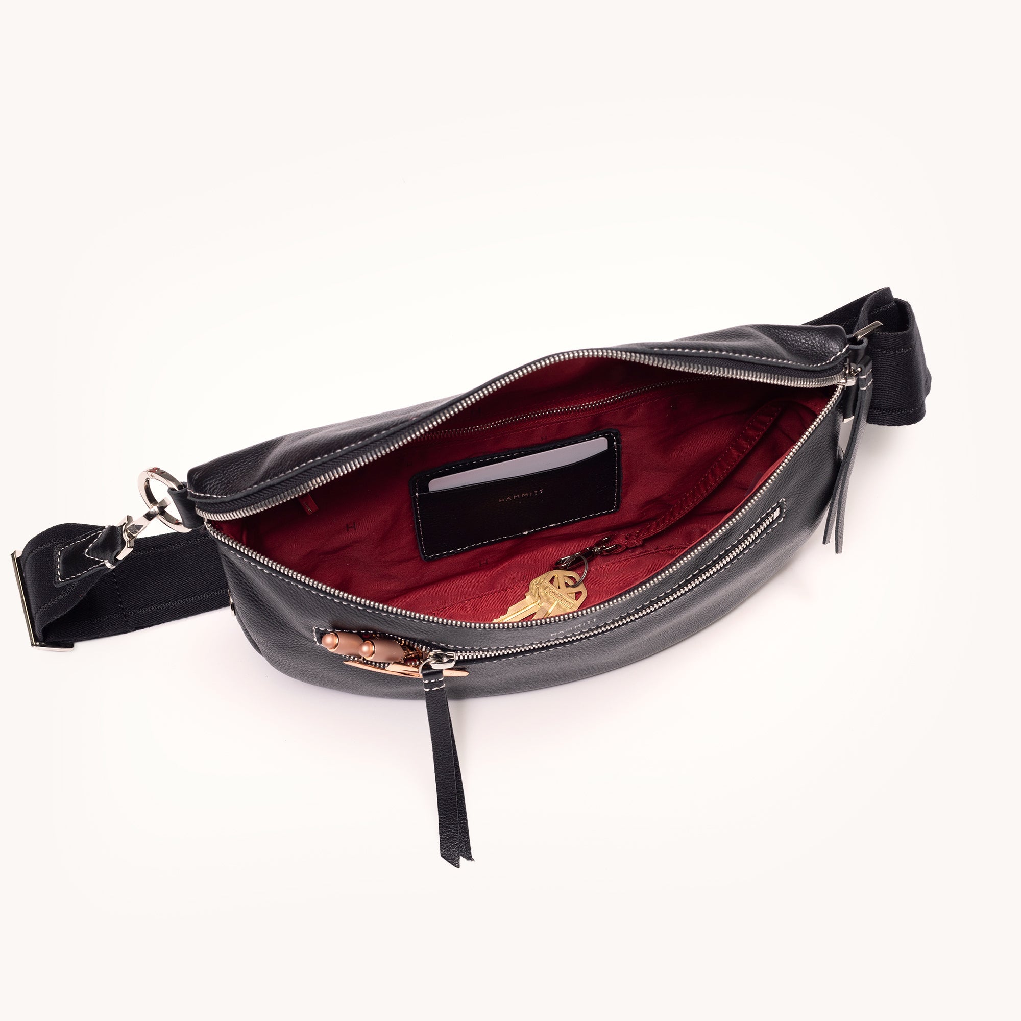 Charles Crossbody Bag for Women - Tempo Black/Silver Large Leather Shoulder Purse - Perfect for Work, Travel & Everyday Use