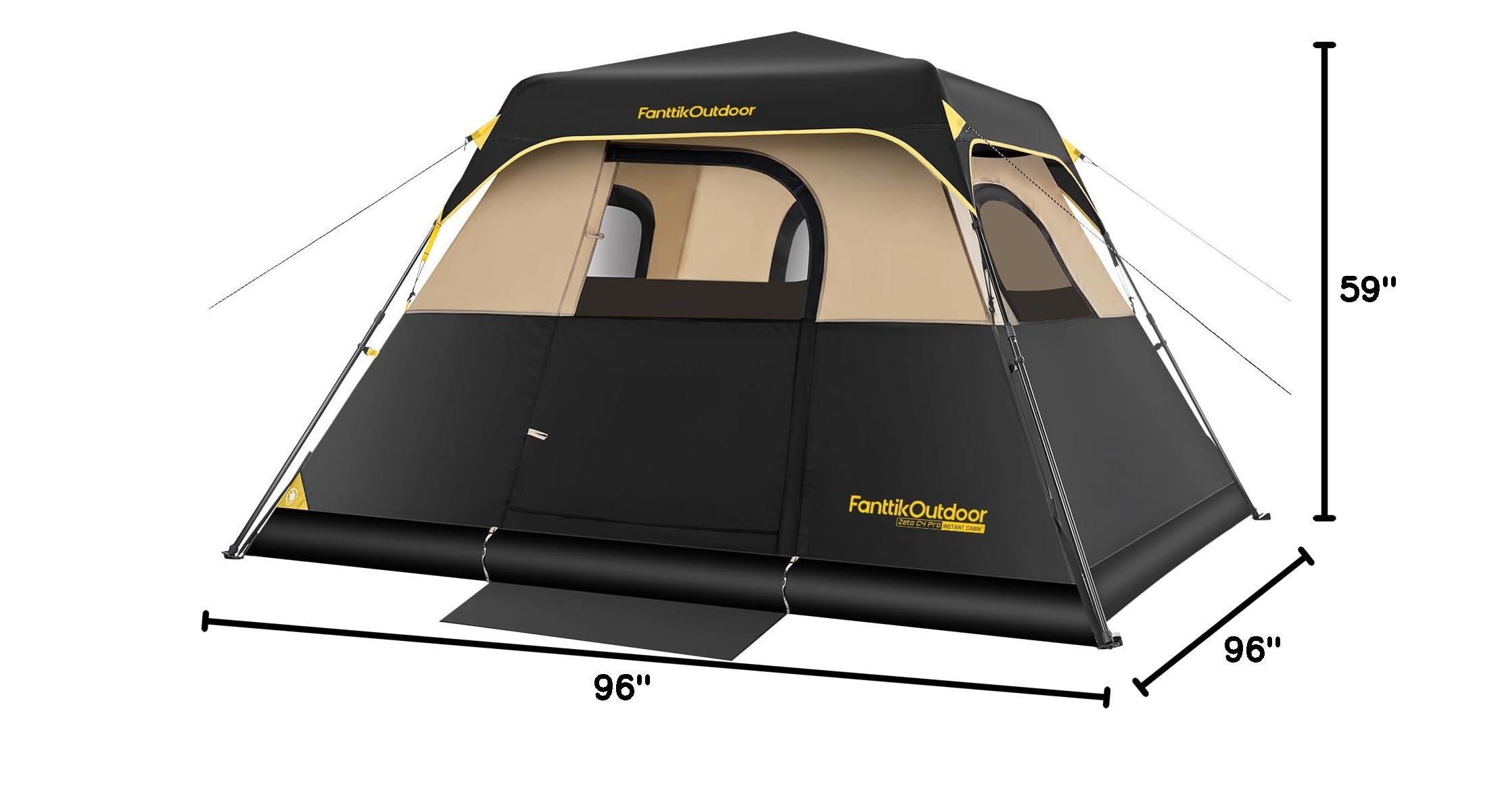 Fanttik 4/6/8/10 Person Instant Cabin Tent - 60 Second Setup, Waterproof Rainfly & Windproof Design - Portable Camping Tent with Carry Bag for Family Camping, Hiking, Backpacking & Outdoor Adventures