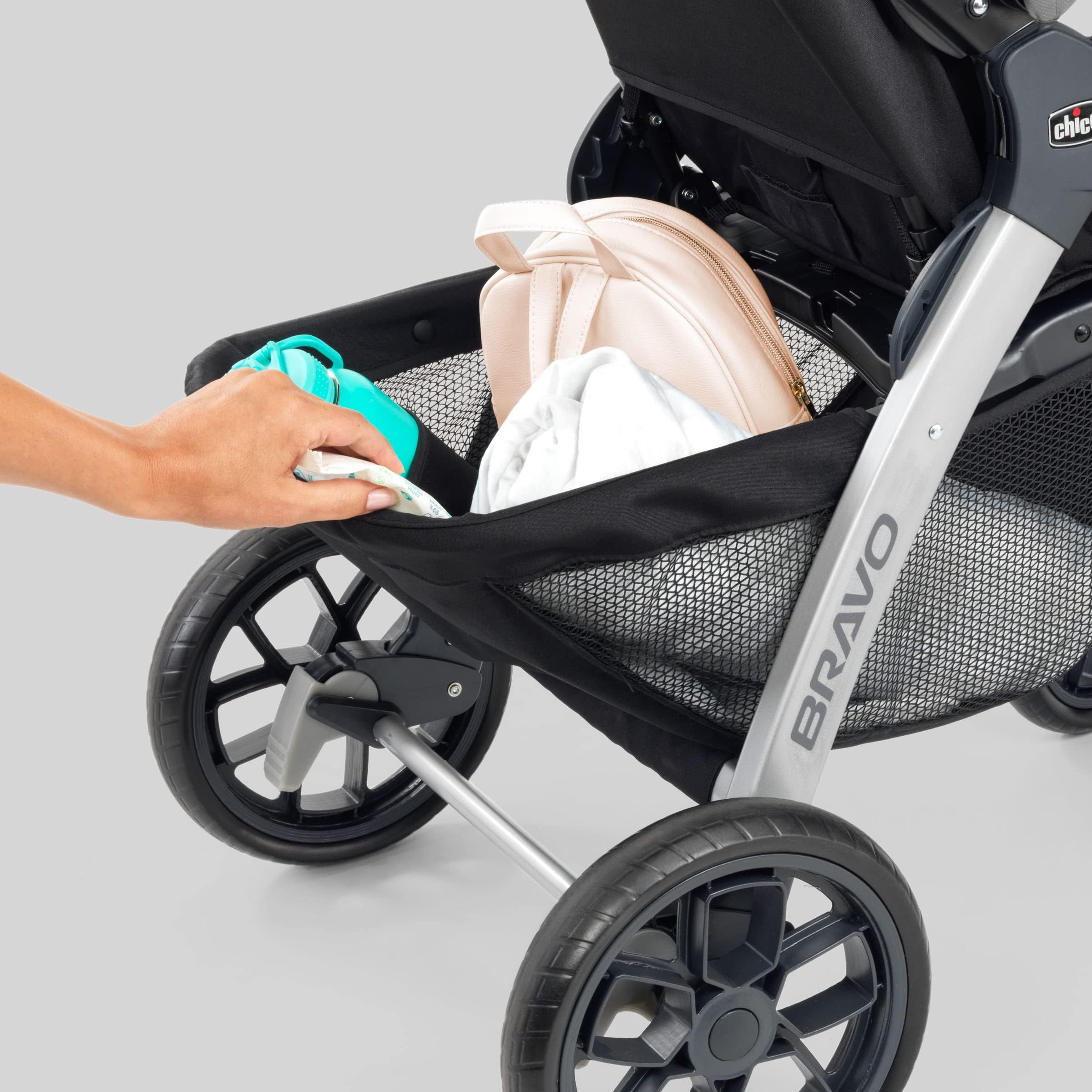 Bravo 3-in-1 Trio Travel System - Lightweight Quick-Fold Stroller with KeyFit 30 Infant Car Seat & Base | Camden Black | Perfect for Newborns, Travel & Everyday Use