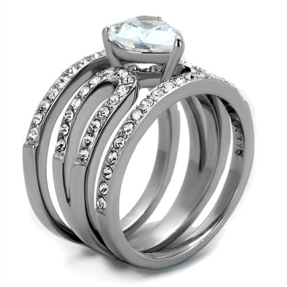 3.15ct Heart CZ Wedding Ring Set for Women Size 5-10 | Proposal & Anniversary Gift