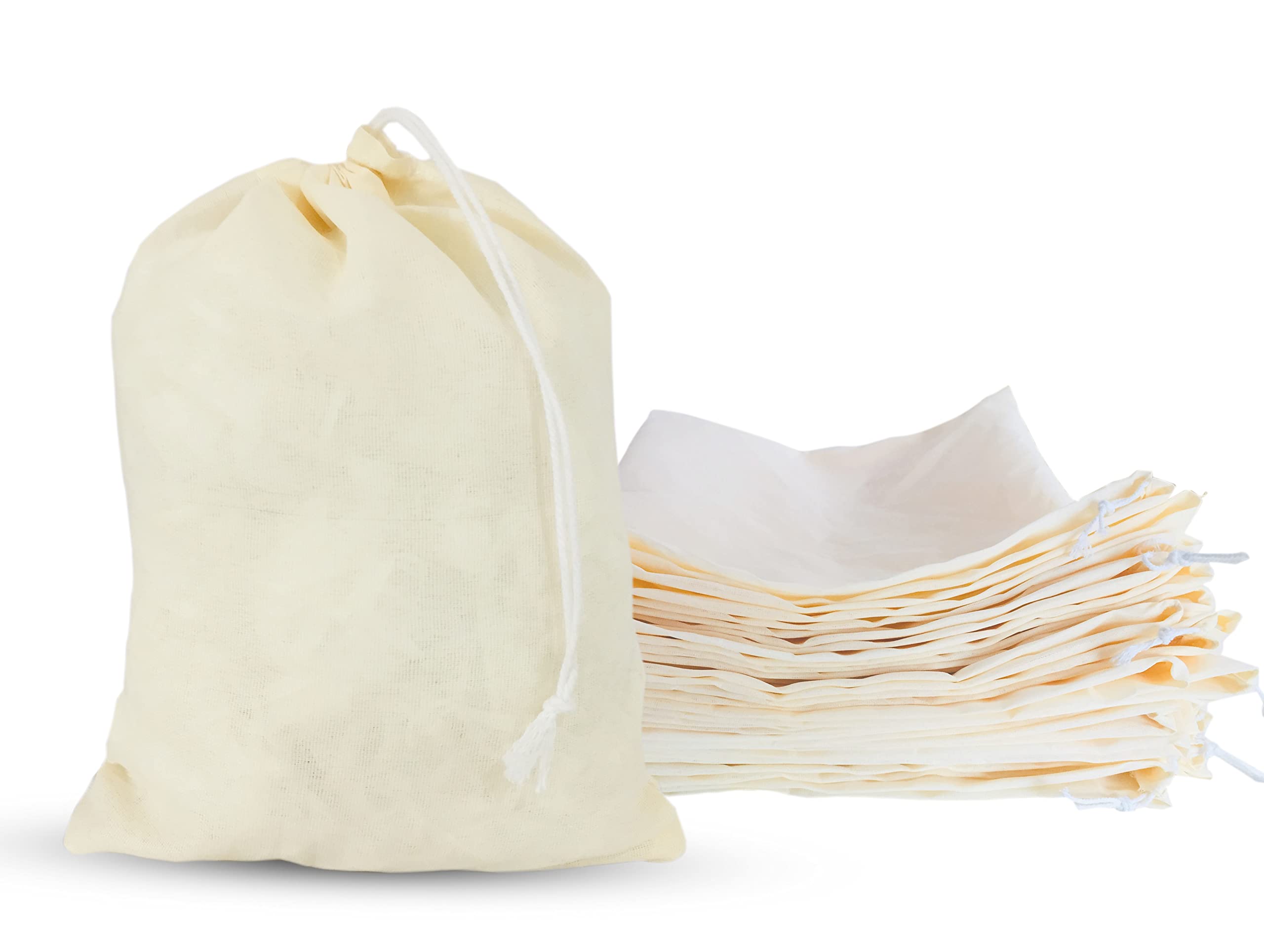 25 Pcs 6x8 Inch Muslin Drawstring Bags - Natural Cotton Sachet Bags for Gifts, Wedding Favors, Potpourri & Home Storage - Reusable Potli Bags for DIY Crafts, Party Supplies & Aromatherapy