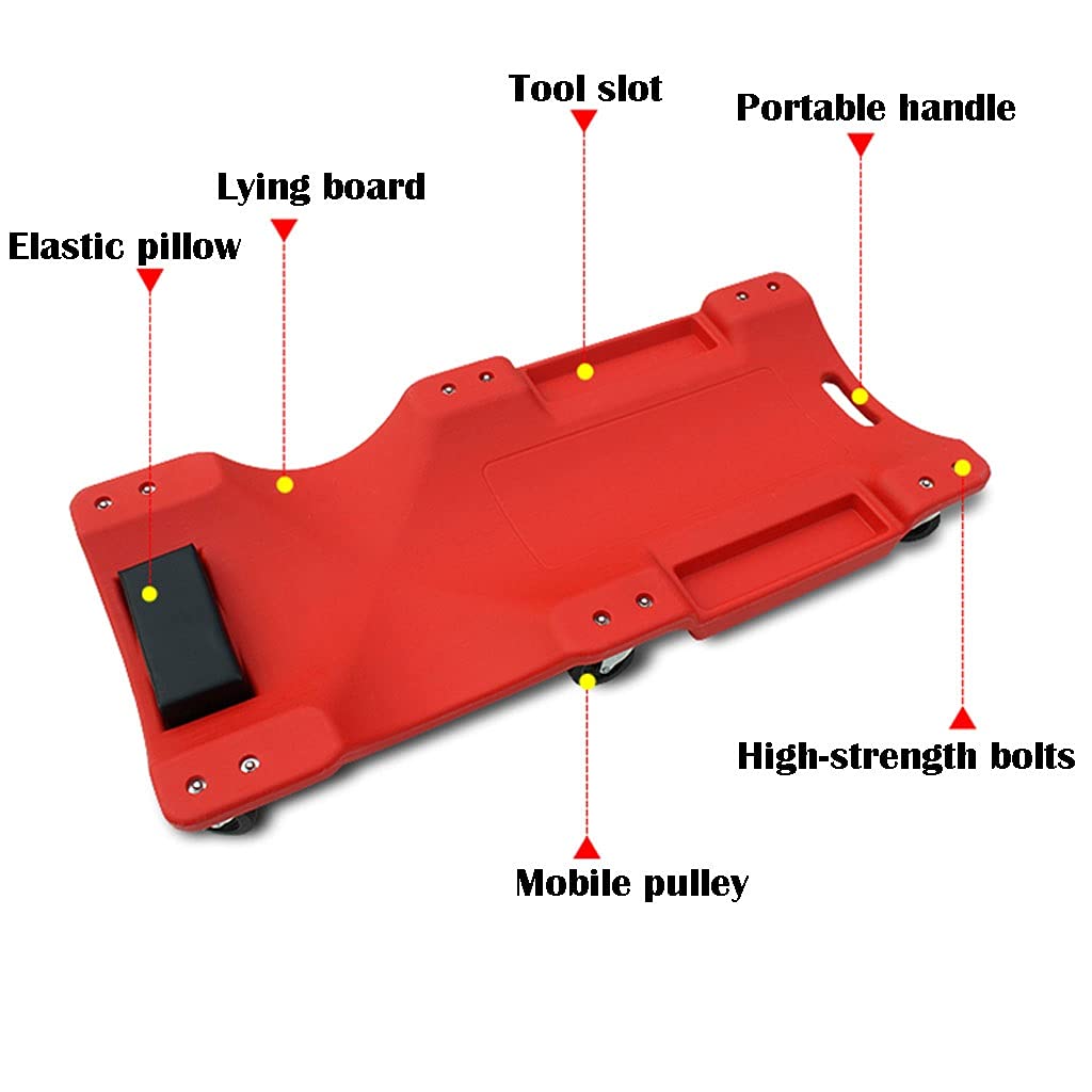 Heavy Duty Mechanic Creeper with Padded Headrest - Rolling Car Dolly for Under Vehicle Repair, Workshop & Garage Use - Non-Slip Molded Design with Carrying Handle (Green) - Perfect for DIY Auto Maintenance & Professional Mechanics