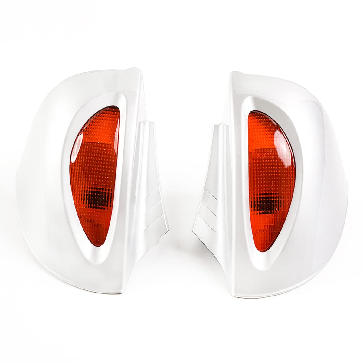 2 PCS White Rear View Side Mirrors with Amber Turn Signal Lens - Compatible with BMW R1100RT R1150RT R1100RT RTP R1150RT - Wide Angle Rearview Mirror for Enhanced Safety & Visibility - Perfect for Motorcycle Touring & Highway Riding
