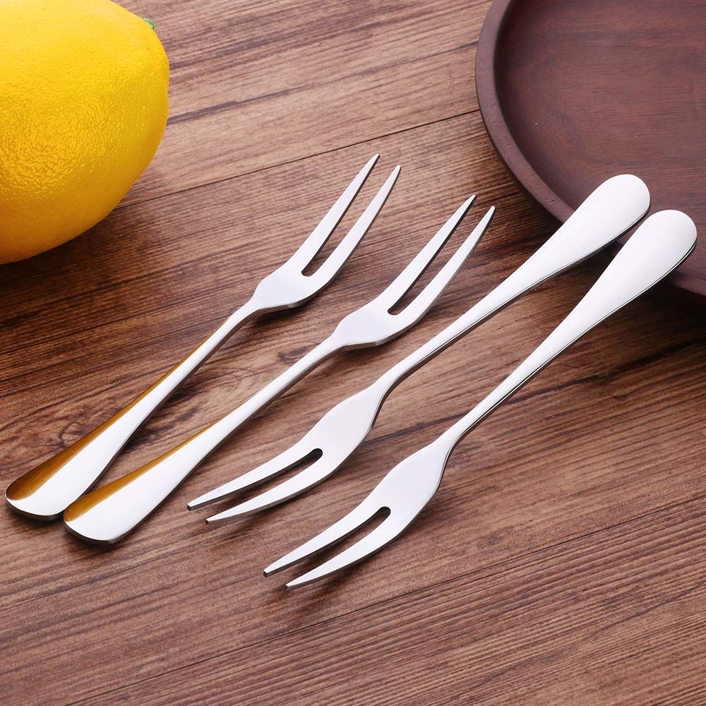 12PCS 5.7 Inch Stainless Steel Mini Forks - Elegant Silver Dessert Forks for Cake, Fruit Salad, Mooncake & Party Snacks | Perfect for Weddings, Picnics & Tea Parties