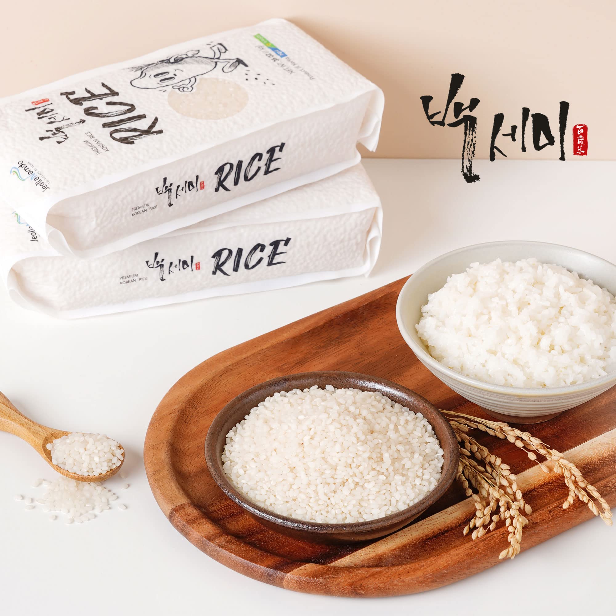 Premium Baekseami White Rice - Authentic Korean Staple, Fragrant & Firm Asian Rice, Vacuum Packed from Jeollanamdo, Korea (1kg) - Perfect for Bibimbap, Sushi & Korean Home Cooking