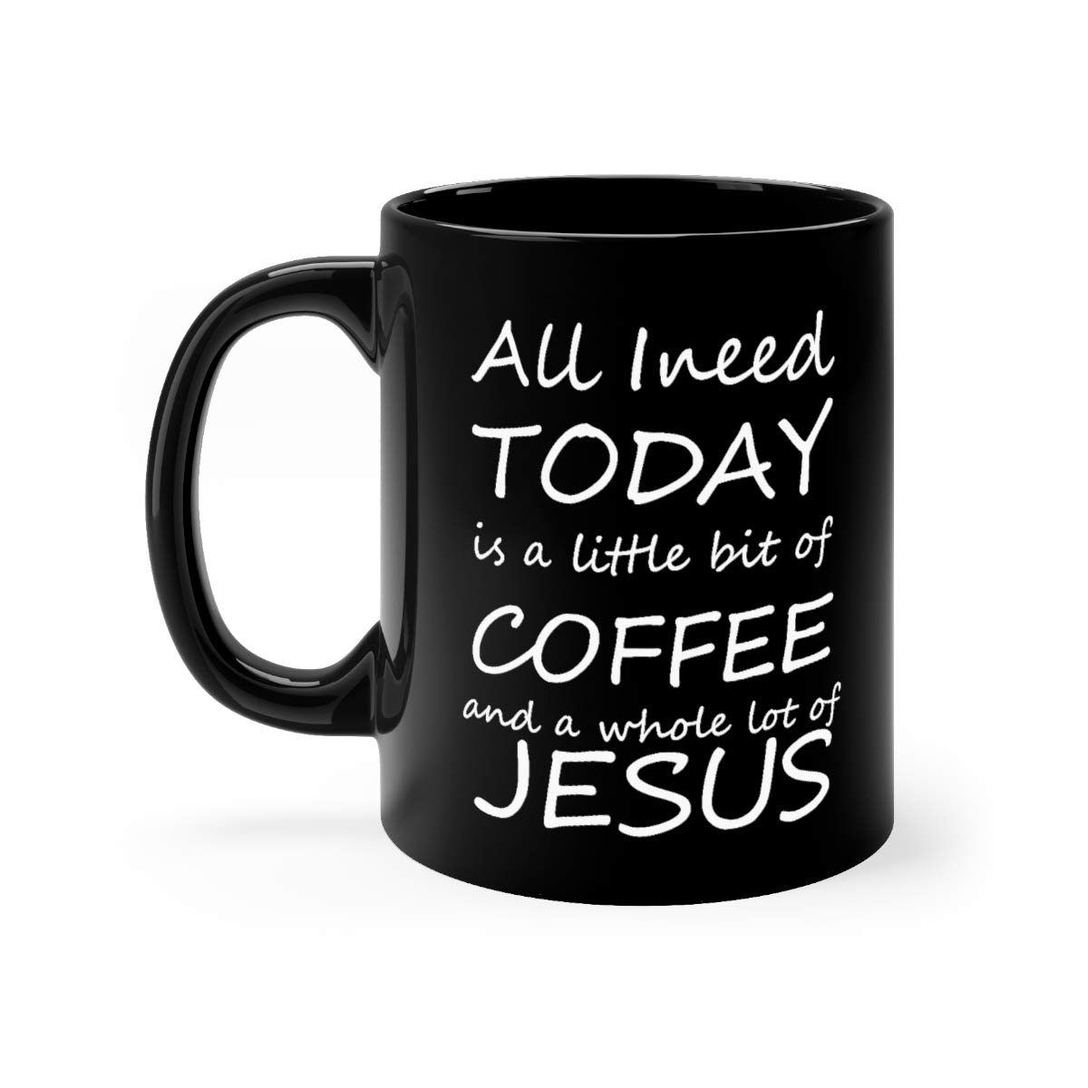 Inspirational Jesus Coffee Mug with Bible Verse - 11Oz Black Ceramic Cup - Perfect for Morning Devotion, Gifts & Christian Home Decor