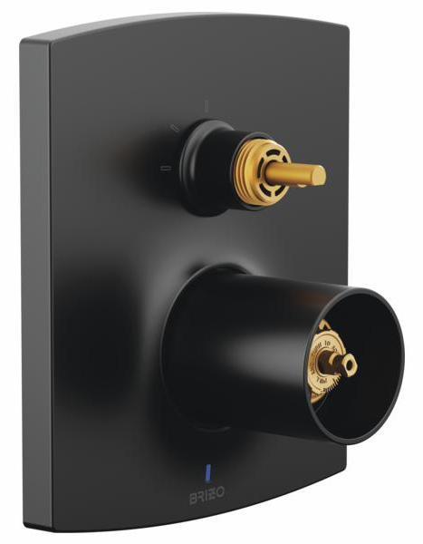 Brizo Allaria Pressure Balance Valve Trim with Integrated 3-Function Diverter - Matte Black (T75P506 BLLHP) for Shower and Tub Faucet Installation