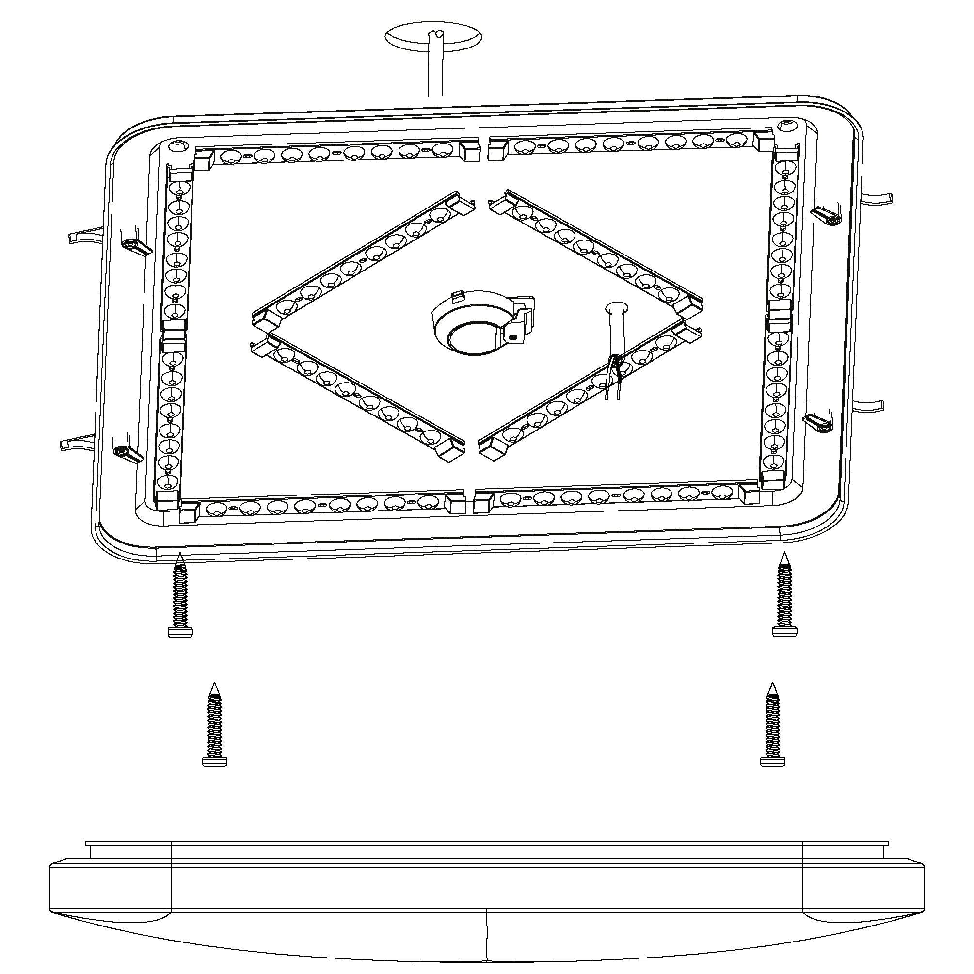 Eglo Frania S 53cm LED Square Flush Mount Ceiling Light - Modern Energy Efficient Lighting for Bedroom, Kitchen & Hallway
