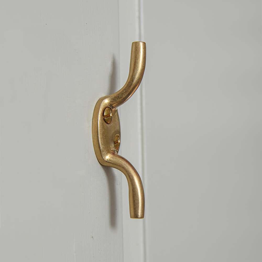 Vintage Aged Brass Cleat Hook - Heavy Duty Rustic Wall Hooks for Coats, Hats & Towels - Perfect for Farmhouse, Boat & Coastal Home Decor