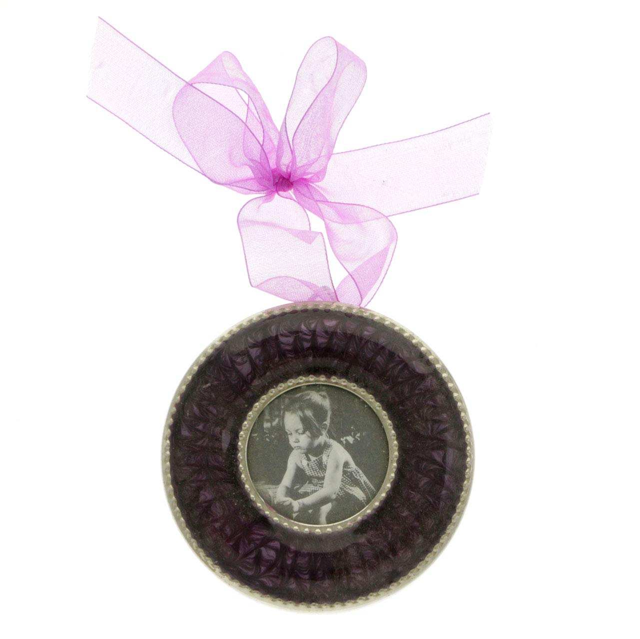 Mi Amore Silver-Tone and Purple Picture Frame - Elegant Photo Display for Home Decor, Office, or Gift Giving