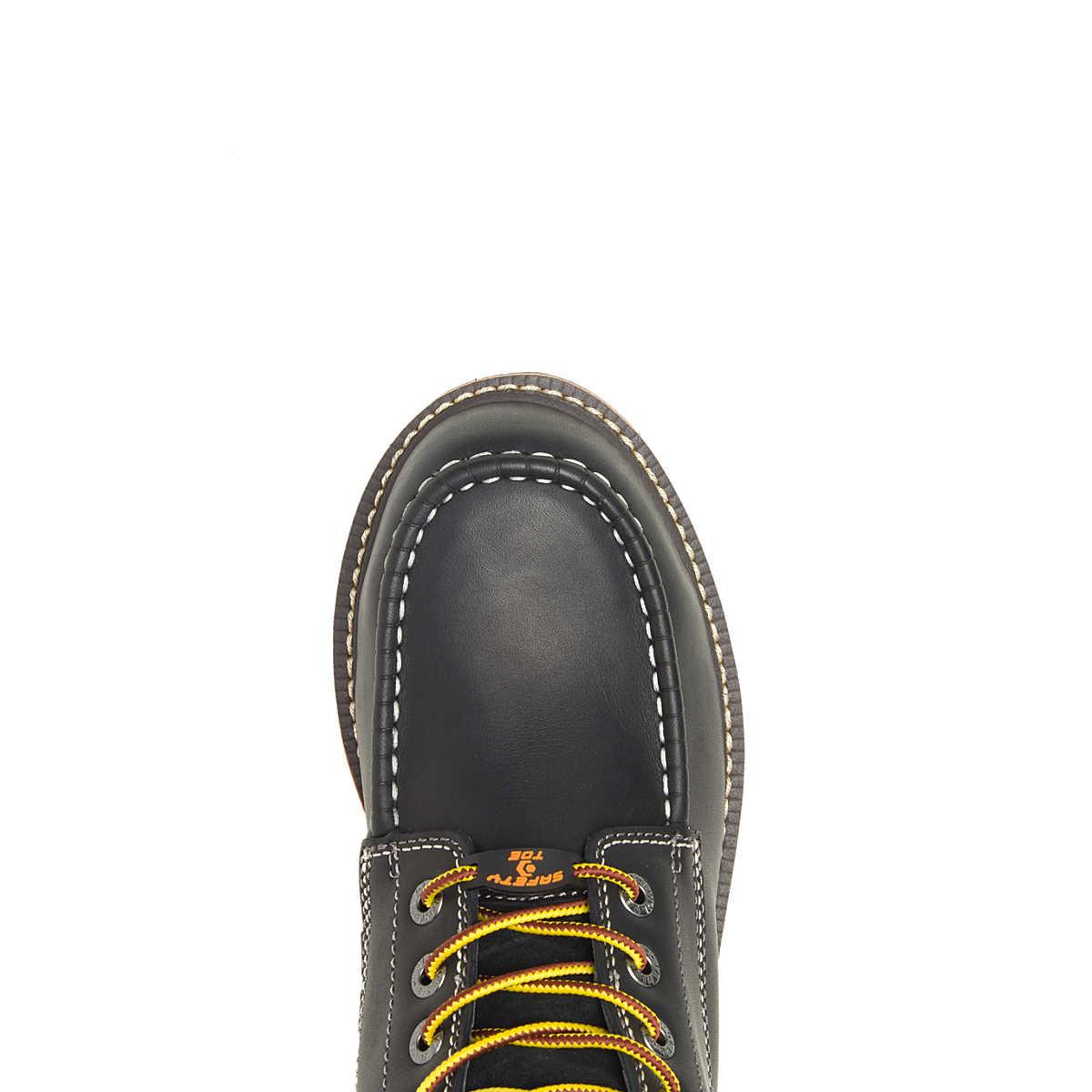 Men's I-90 Durashocks Moc Toe Carbonmax 6 Inch Work Boots - Black Steel Toe Safety Shoes for Construction, Warehouse & Outdoor Work