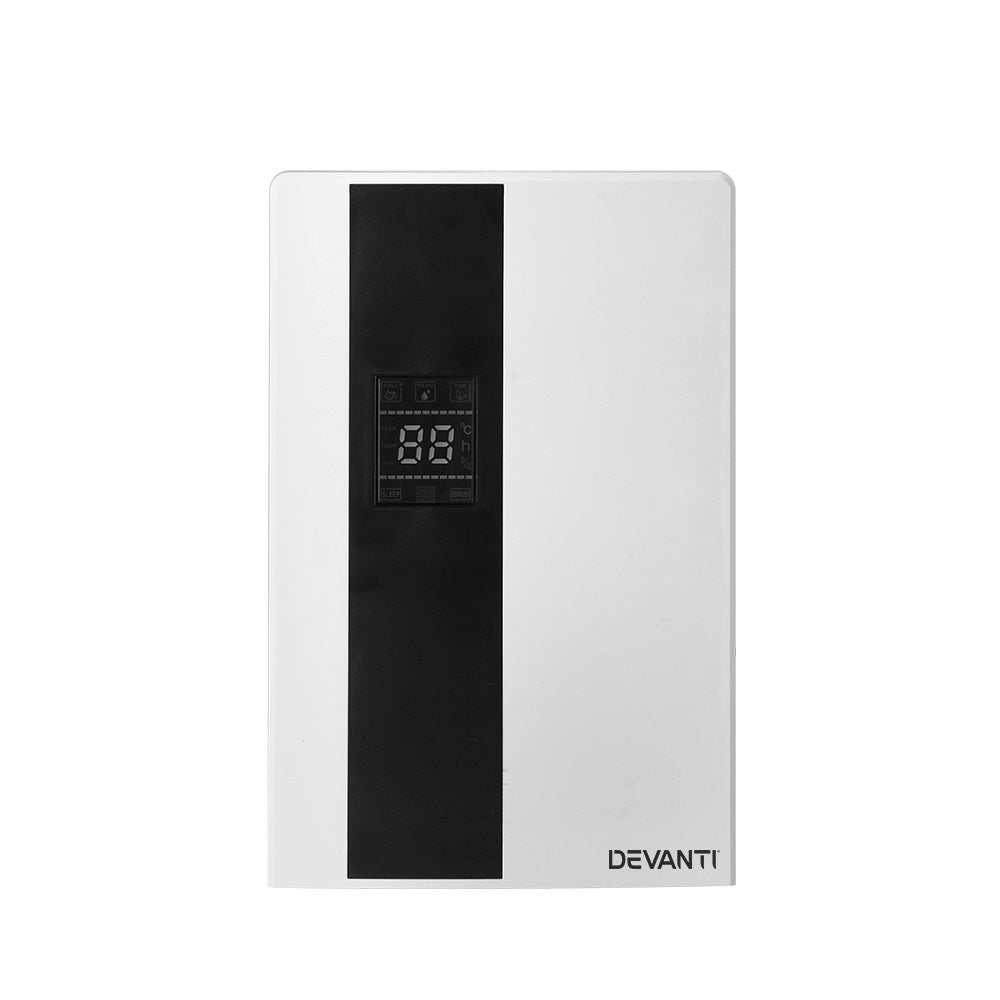 Devanti 2L Compact Dehumidifier & Air Purifier - White | Quiet Portable Moisture Absorber for Home, Bedroom, Bathroom & Basement | Eliminates Dampness, Mold & Musty Odors