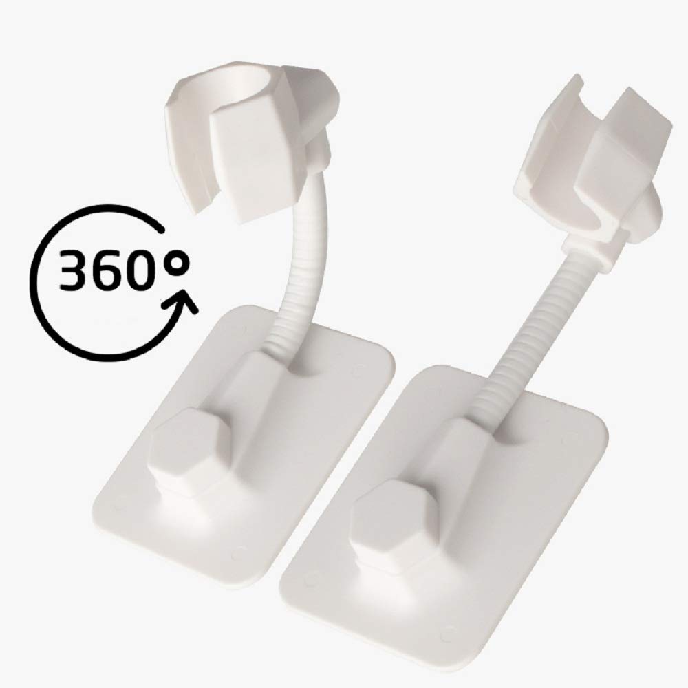 Adhesive Shower Head Holder - No Drill Wall Mount Bracket for Adjustable Handheld Shower - Strong Suction Cup Bathroom Accessory for Renters & Home Use (Perfect for Apartments, Dorms, RVs)