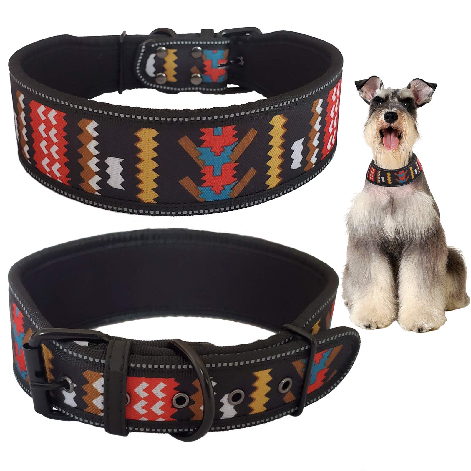 **Reflective Adjustable Heavy Duty Padded Dog Collar with Soft Lining – 2
