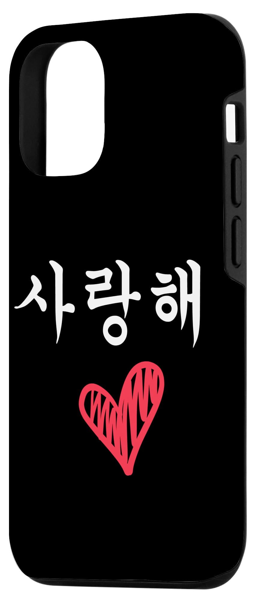 iPhone 12/12 Pro Case with 'Saranghae' (I Love You in Korean) & Kpop Design - Perfect for K-Drama Fans, BTS Lovers, and Korean Culture Enthusiasts