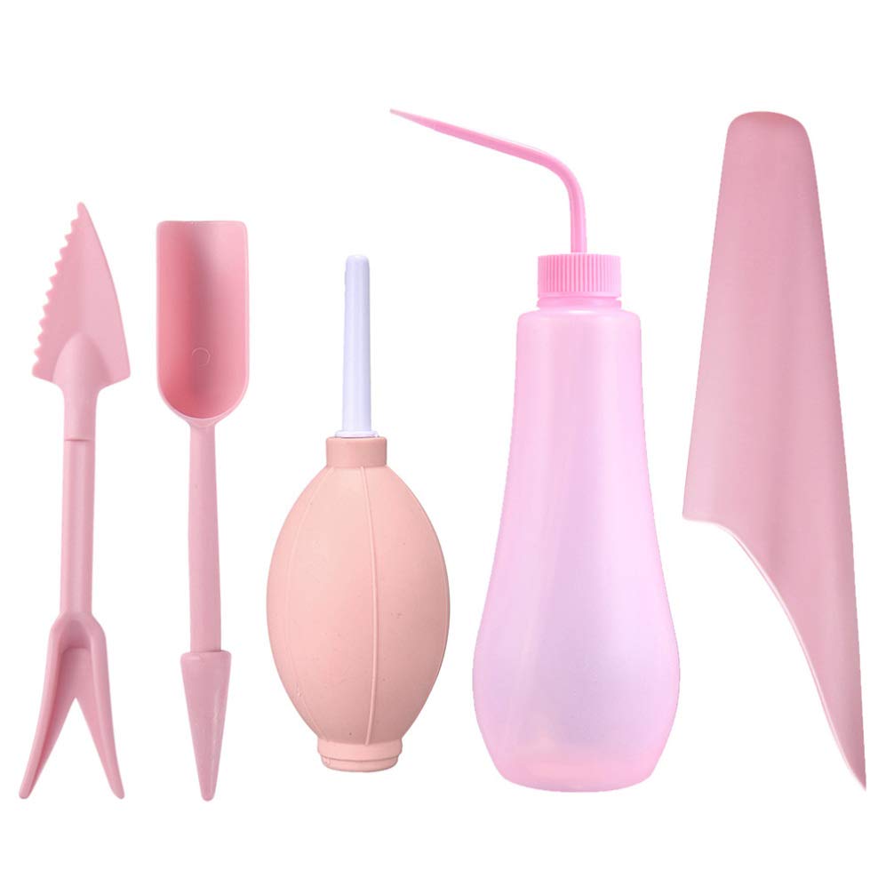 YARNOW 5Pcs Mini Succulent Planting Tools Kit - Kids Gardening Hand Tools Set for Succulent Transplanting & Care (Pink) - Perfect for Indoor Plants, School Projects & Beginner Gardeners