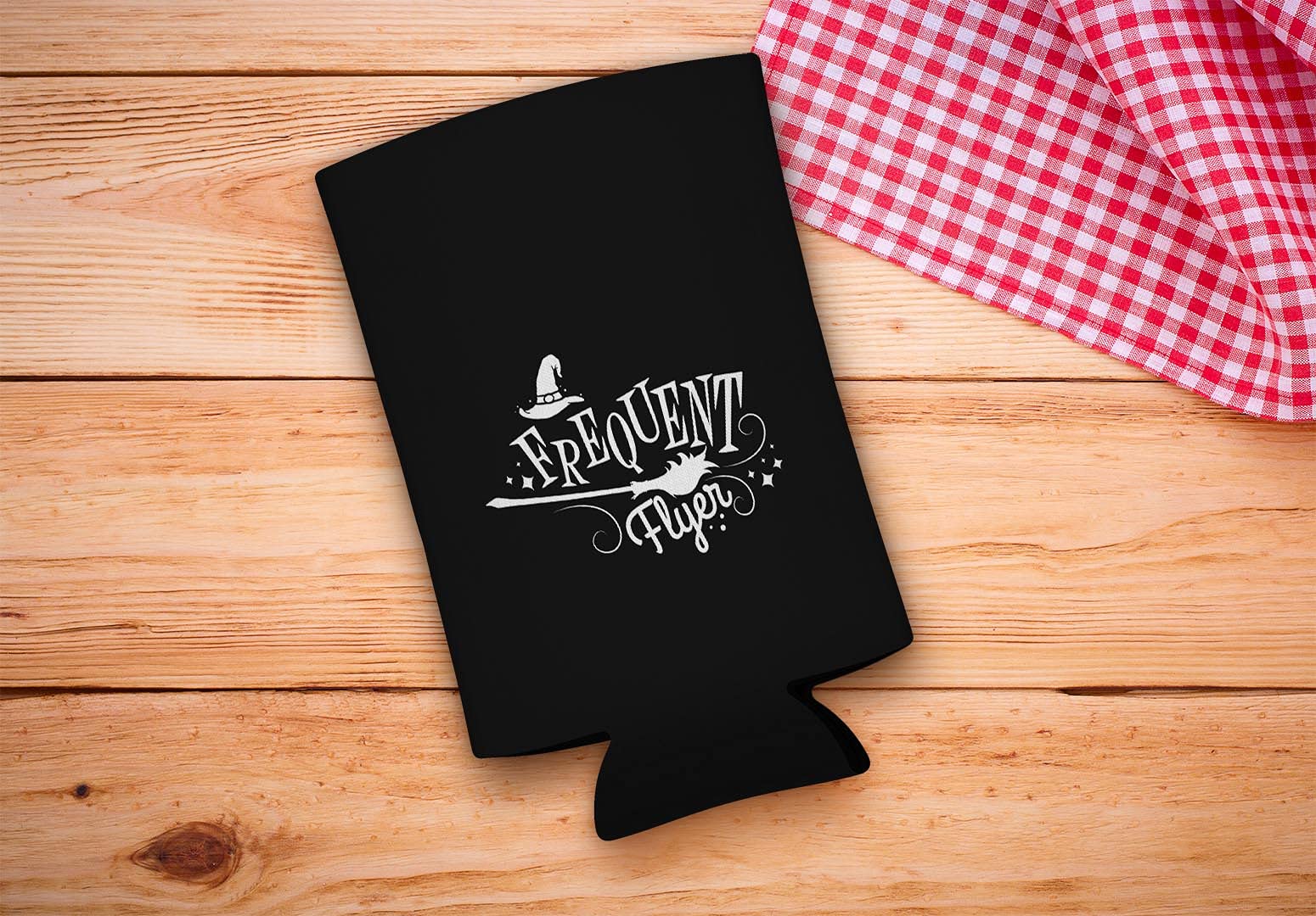 Halloween Party Decorations - 48-Pack Witches Broomstick Can Coolers for Women | Funny Frequent Flier Pun | Ultra Slim Design | Perfect for Halloween Parties, Themed Events & Gift Giving