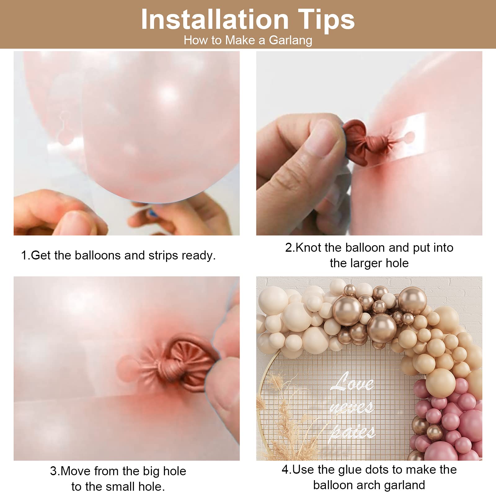 Blush Nude & Pink Balloon Garland Kit - Dusty Pink Balloons with Apricot, White, Champagne & Gold | Perfect for Bridal Showers, Weddings, Birthdays & Baby Showers | Elegant Party Decorations for Any Celebration