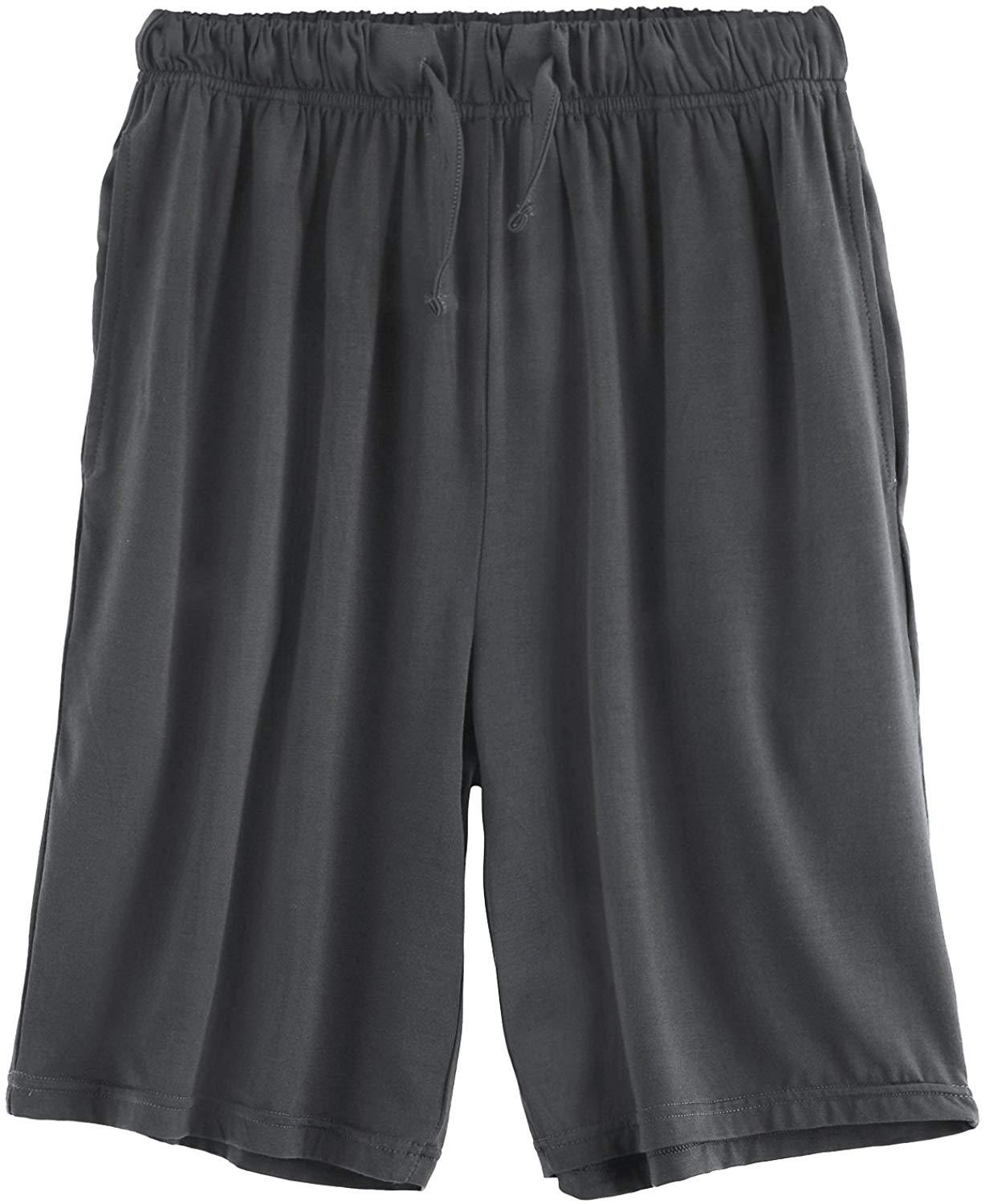 Breathable Men's Bamboo Sleep Shorts - Soft & Loose Lounge Pajama Shorts for Comfortable Nightwear & Relaxing at Home