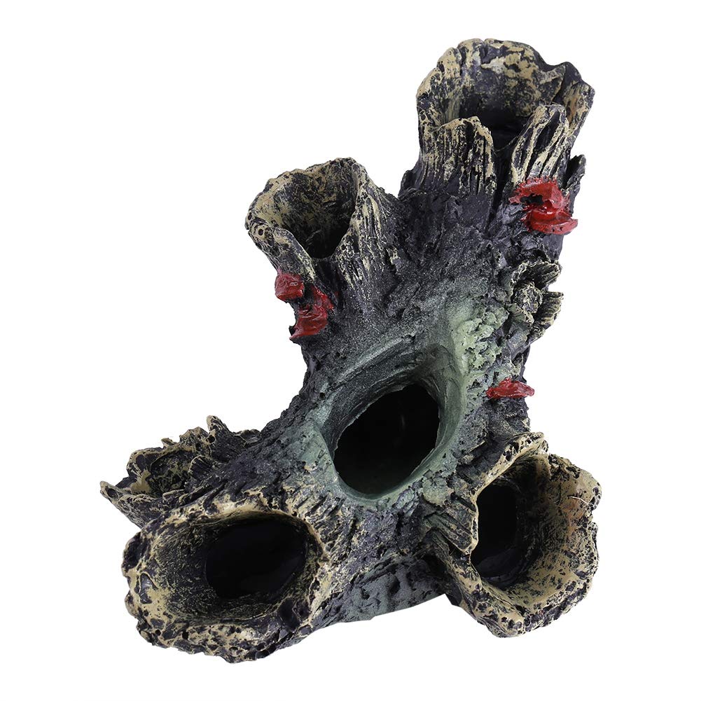 Resin Hollow Tree Trunk Ornament - Natural Log Decoration for Aquarium, Fish Tank & Betta Fish Habitat | Unique Hollow Wood Accessories for Home Decor & Terrarium Scenery