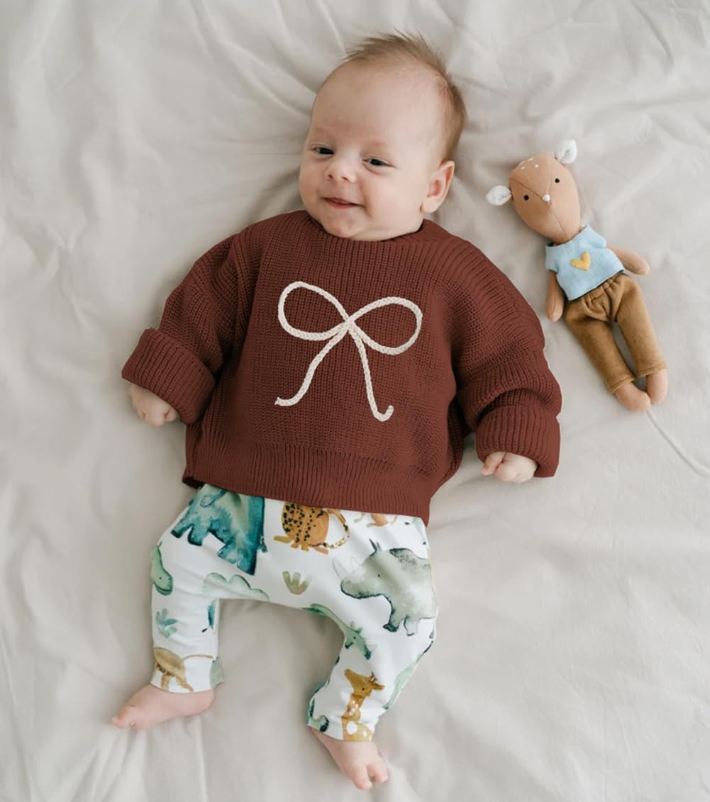 Douhoow Baby Knit Sweater - Unisex Pullover Sweatshirt for Baby Girls & Boys | Soft Winter & Fall Clothing for Holidays & Festivals | Perfect for Family Photos, Christmas Gifts & Outdoor Activities
