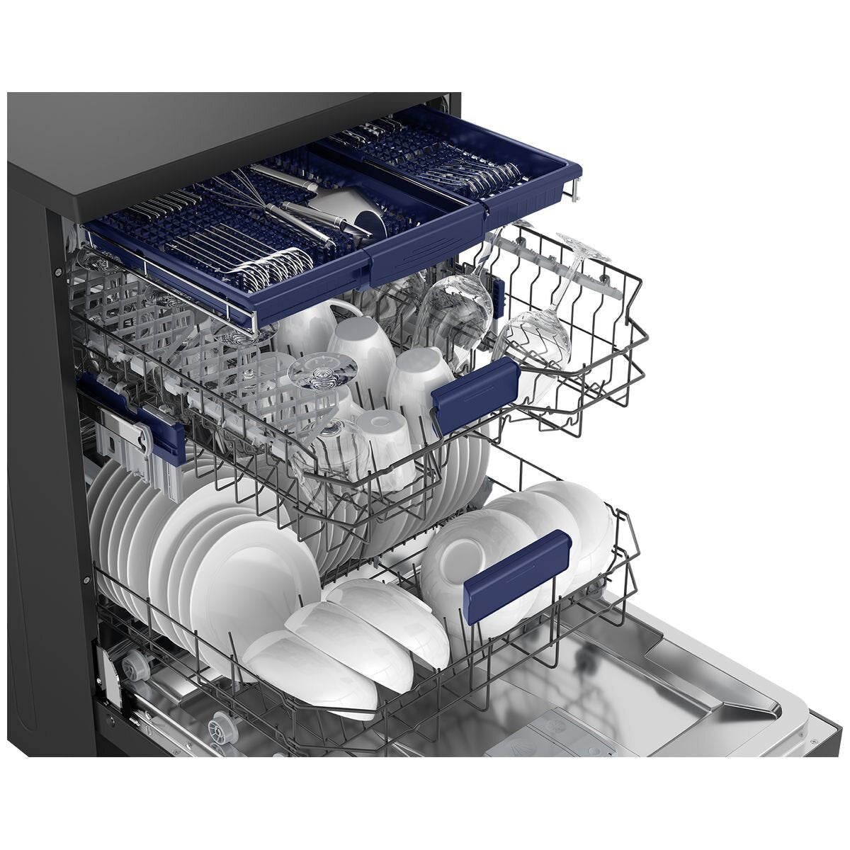 Westinghouse 60cm Built-in Dishwasher with Auto Door - Dark Stainless Steel (WSF6606KXB) - Perfect for Modern Kitchens & Small Spaces