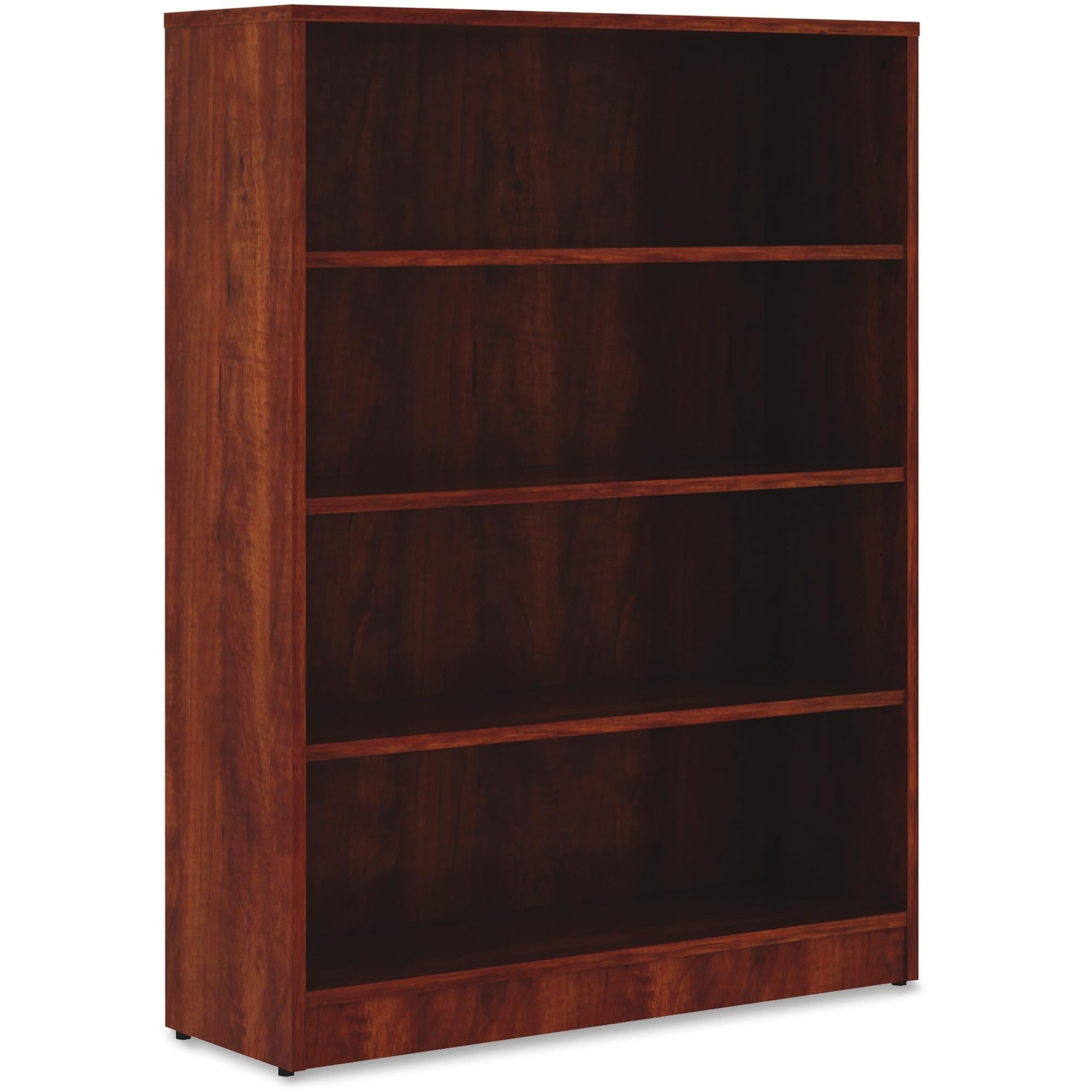 Lorell LLR99785 Cherry Laminate Bookcase - 5-Tier Wooden Bookshelf for Home Office, Library & Dorm Organization - Stylish Storage Solution for Books, Decor & Essentials