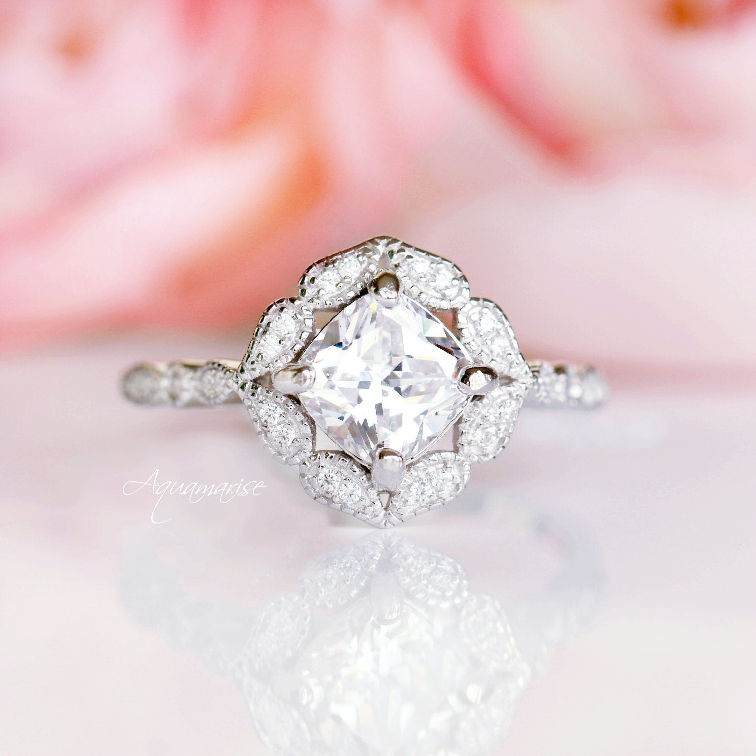 Luxury Simulated Diamond Ring for Women - 925 Sterling Silver Engagement Band - Perfect for Weddings, Anniversaries & Special Occasions