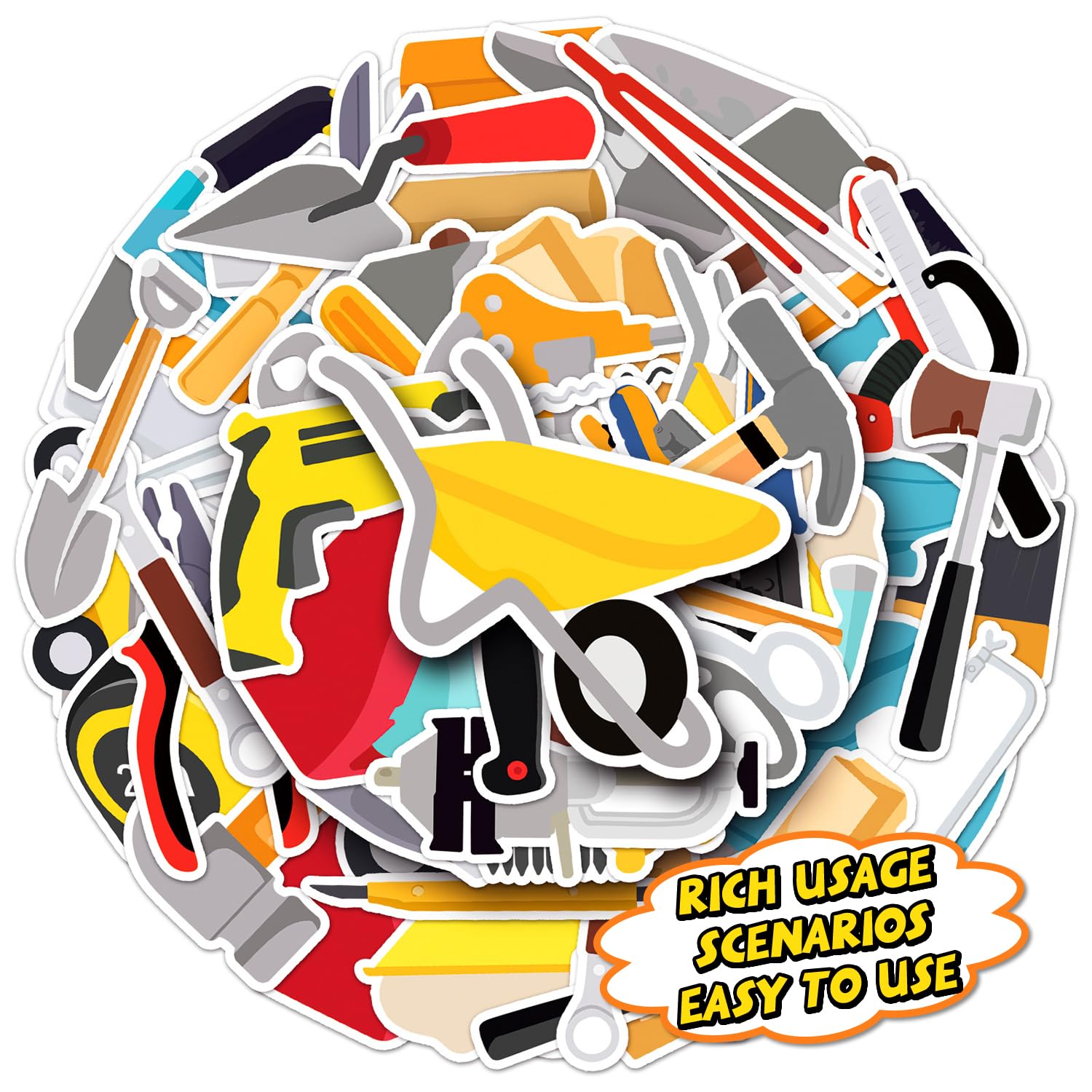 51-Piece Cupcake Toppers Set - Musical Instruments & Tools Theme (Hammer, Screwdriver, Pliers, Electric Drill) for Kids Birthday, Baby Shower, 1st & 2nd Birthday Parties - Cake Decorations & Party Supplies for DIY Baking & Celebrations