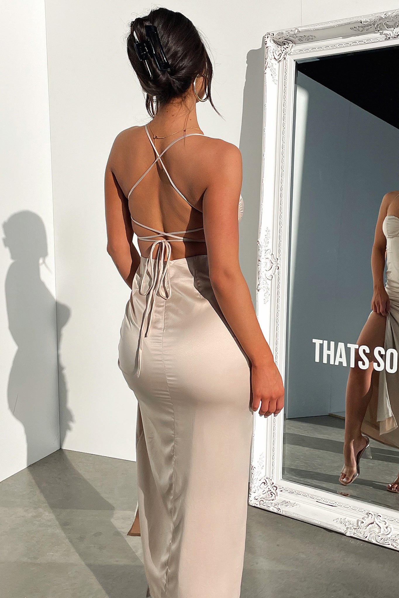 Elizabeth Maxi Dress - Elegant Champagne Color for Women | Perfect for Weddings, Parties & Summer Outfits