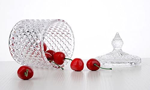 Premium Crystal Diamond Faceted Food Storage Jars with Lids - Airtight Candy Dish, Cookie Tin, Biscuit Barrel for Kitchen Pantry Organization | Perfect for Home, Party, Wedding & Gift Giving
