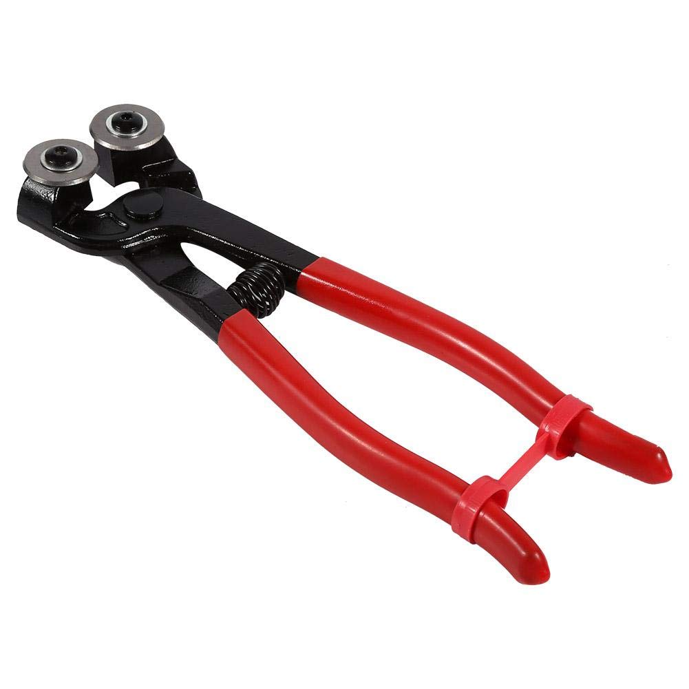 Heavy-Duty 7.9 Inch Glass & Ceramic Tile Nippers - Professional Mosaic Cutting Pliers with Wheeled Cutter for DIY Home Renovation, Bathroom Tiling, and Art Projects