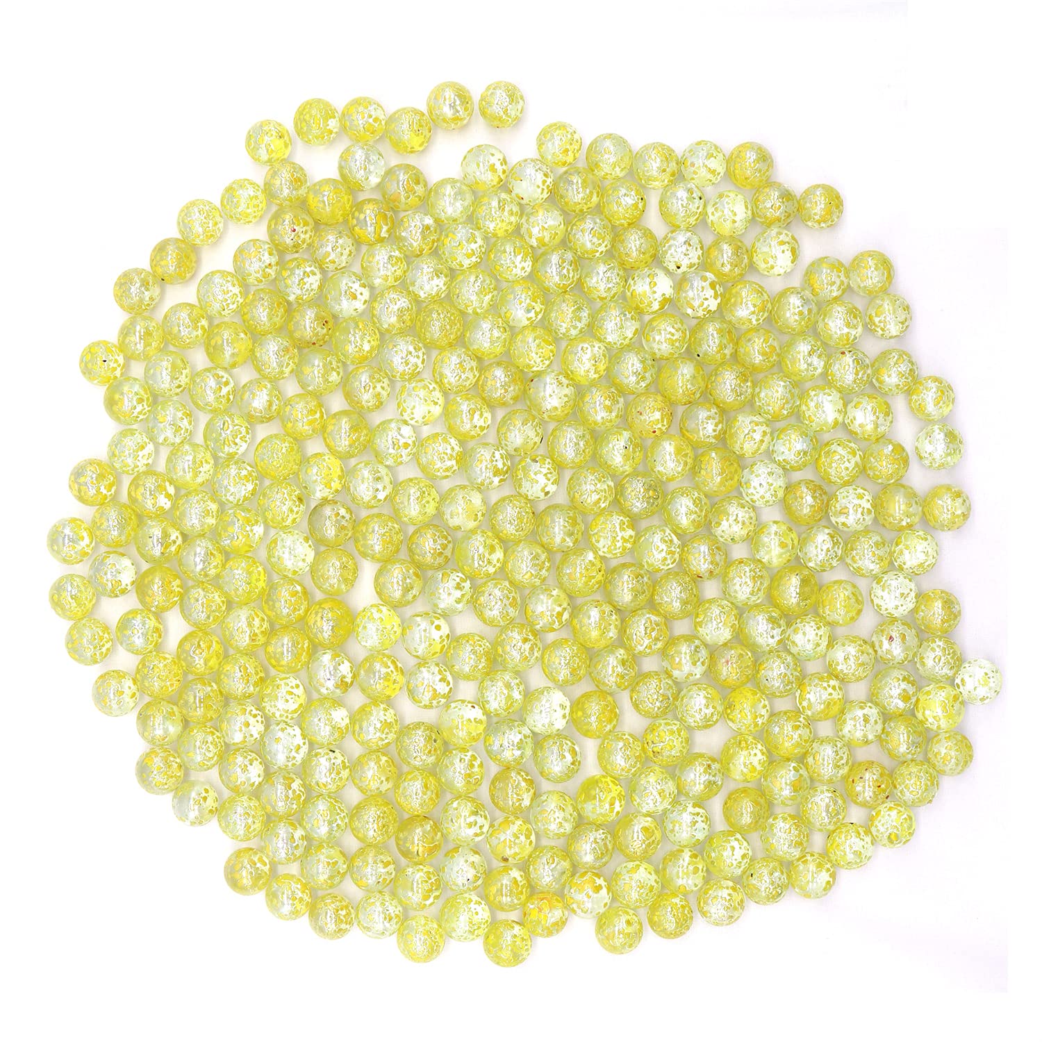 500 Yellow Textured Glass Marbles - 5/8 Inch Bulk Vase Filler (6 Lbs) for Home Décor, Marble Run Games, Kids Toys, Slingshot Ammo, Fish Tank Decor & Classic Children's Play - Perfect for DIY Crafts, Party Decorations & Sensory Play Activities