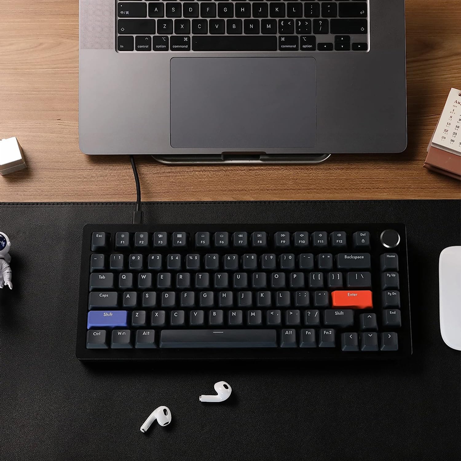 DrunkDeer A75 82-Key Magnetic Switch Gaming Keyboard with Rapid Trigger & Knob - Fastest Mechanical Keyboard for PC, Mac - OEM PBT Shine-Through Keycaps (Orange) - Perfect for Competitive Gaming & Typing