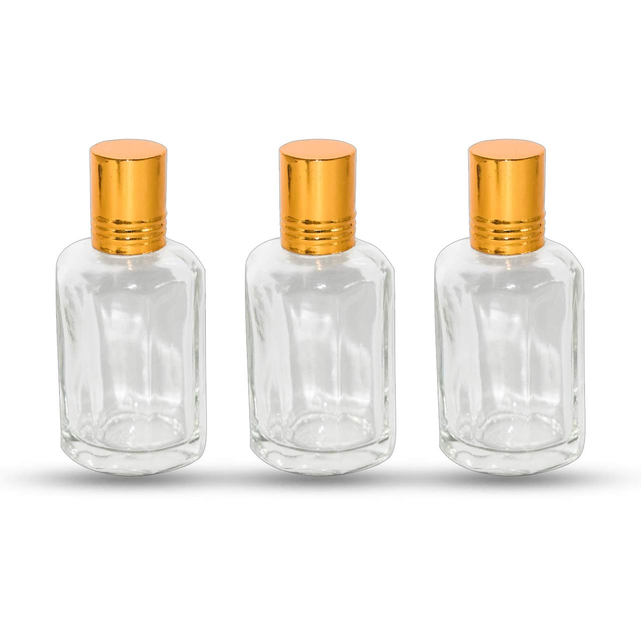 Hunky Dory 20ml Fragrance Attar Oil - Refillable Roll-On Glass Bottles (Pack of 3) | Empty Reusable Perfume Bottles for Travel, Gym & Purse | Essential Oil & Aromatherapy Accessories